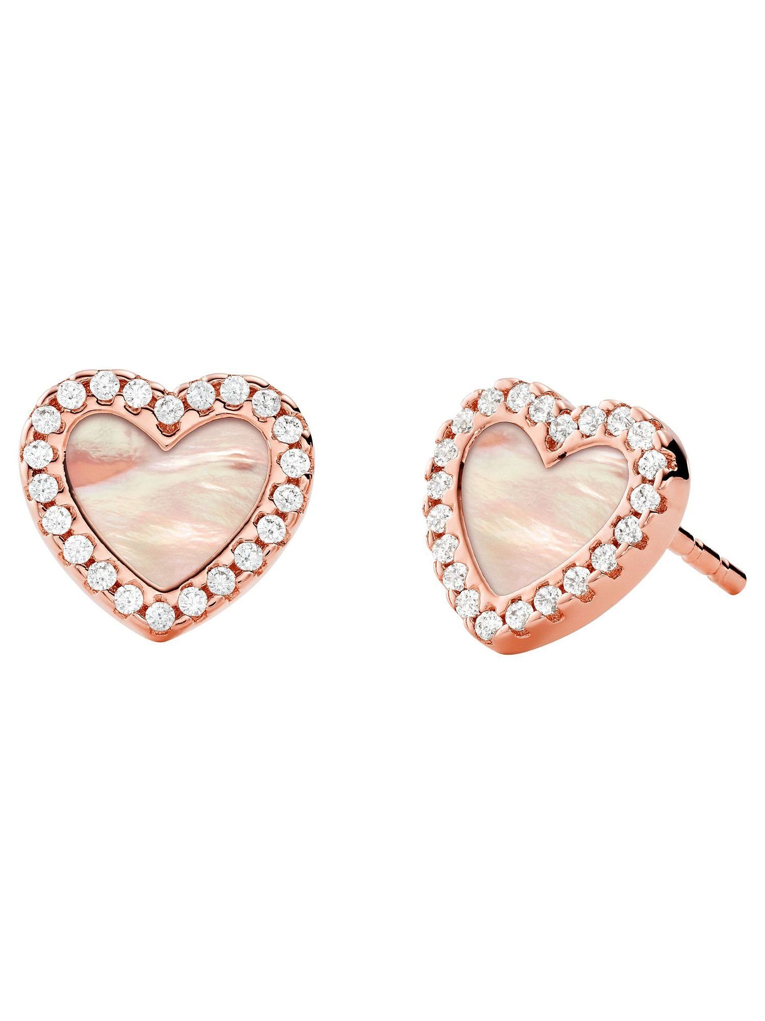 Damen Ohrstecker Herz Mit Zirkonia – 9 Mm, 9k Gelbgold (375), In Geschenkbox