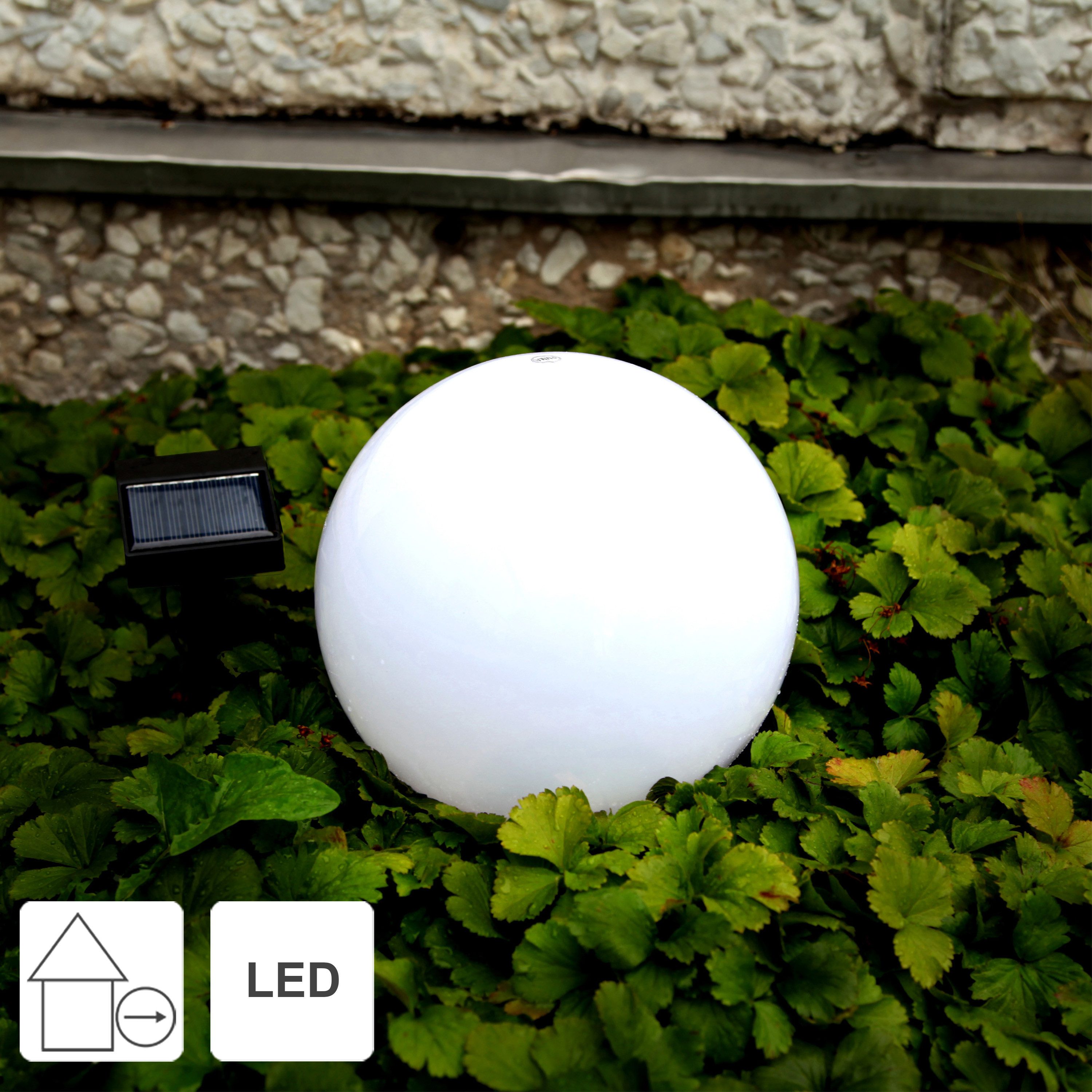 STAR TRADING LED Solarleuchte Globus, Solar-Gartenleuchte Globus, 20x35cm