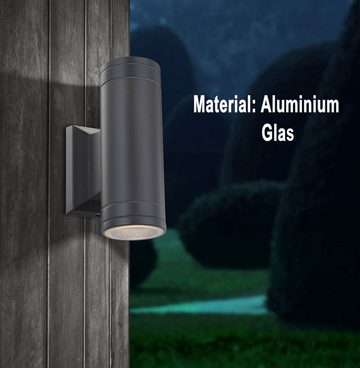 Globo Außen-Wandleuchte LED Außenlampe Außen-Leuchte Lampe Aluminium grau Glas 32028-2