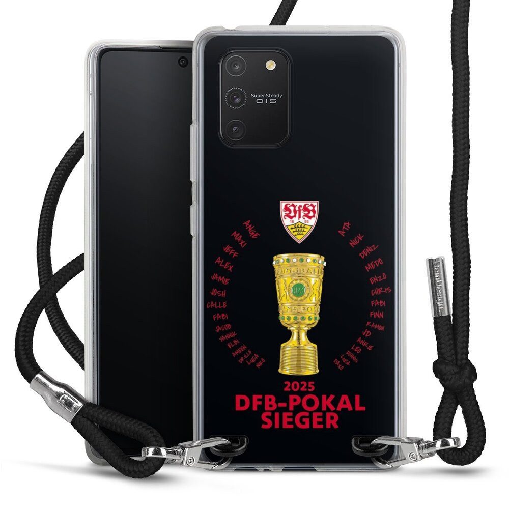 DeinDesign Handyhülle VfB Stuttgart Pokal Offizielles Lizenzprodukt, Samsung Galaxy S10 Lite Handykette Hülle mit Band Case zum Umhängen