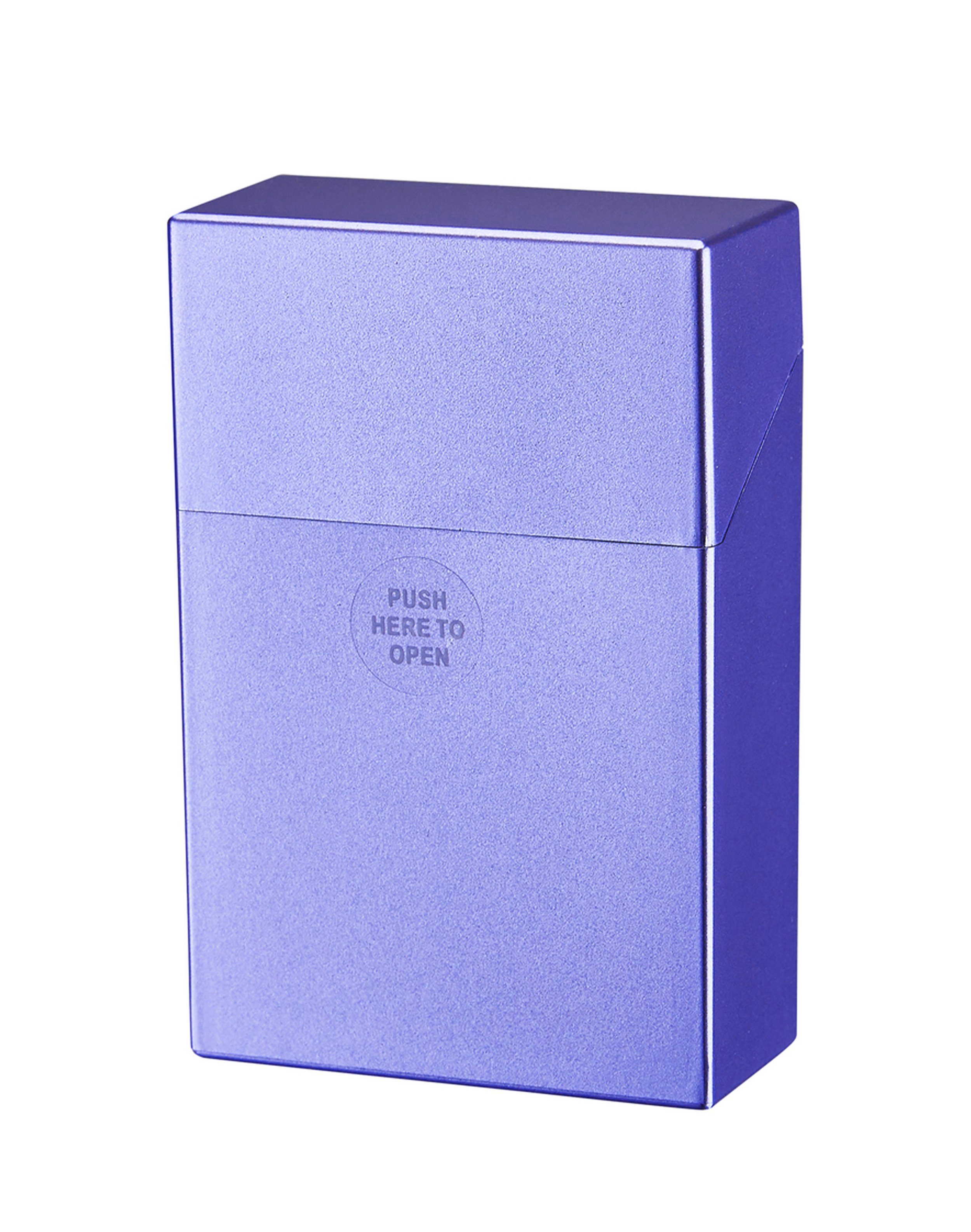 CHAMP Dose ZIGARETTENDOSE mit Sprungdeckel für 20 Zigaretten 35 (Lila), aus Kunststoff Zigarettenbox Zigarettenetui Etui Case Box Dose