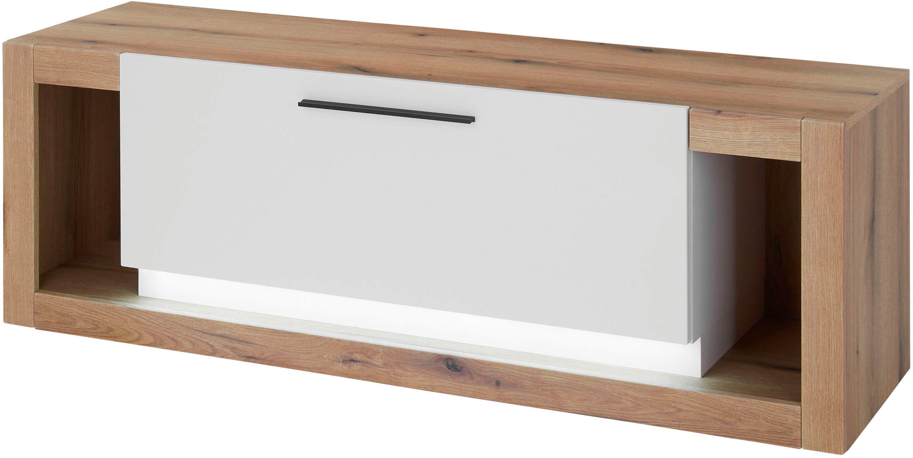 INOSIGN Lowboard Brixen, moderner TV-Schrank, Kommode in Eiche Evoke Dekor mit Weiß, Metallgriffe, ausreichend Stauraum, vielseitig einsetzbar