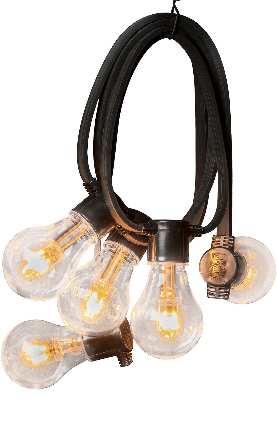 KONSTSMIDE LED-Lichterkette, 40-flammig, klare 40 LED Dioden / Birnen bernsteinfb. Biergartenkette, 10 klar