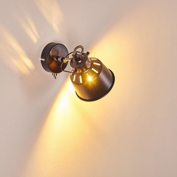 hofstein Wandleuchte »Rimini« verstellbare Wandlampe aus Metall in Schwarz/Gold, ohne Leuchtmittel, 1xE14, Wandspot im Retro/Vintage Design