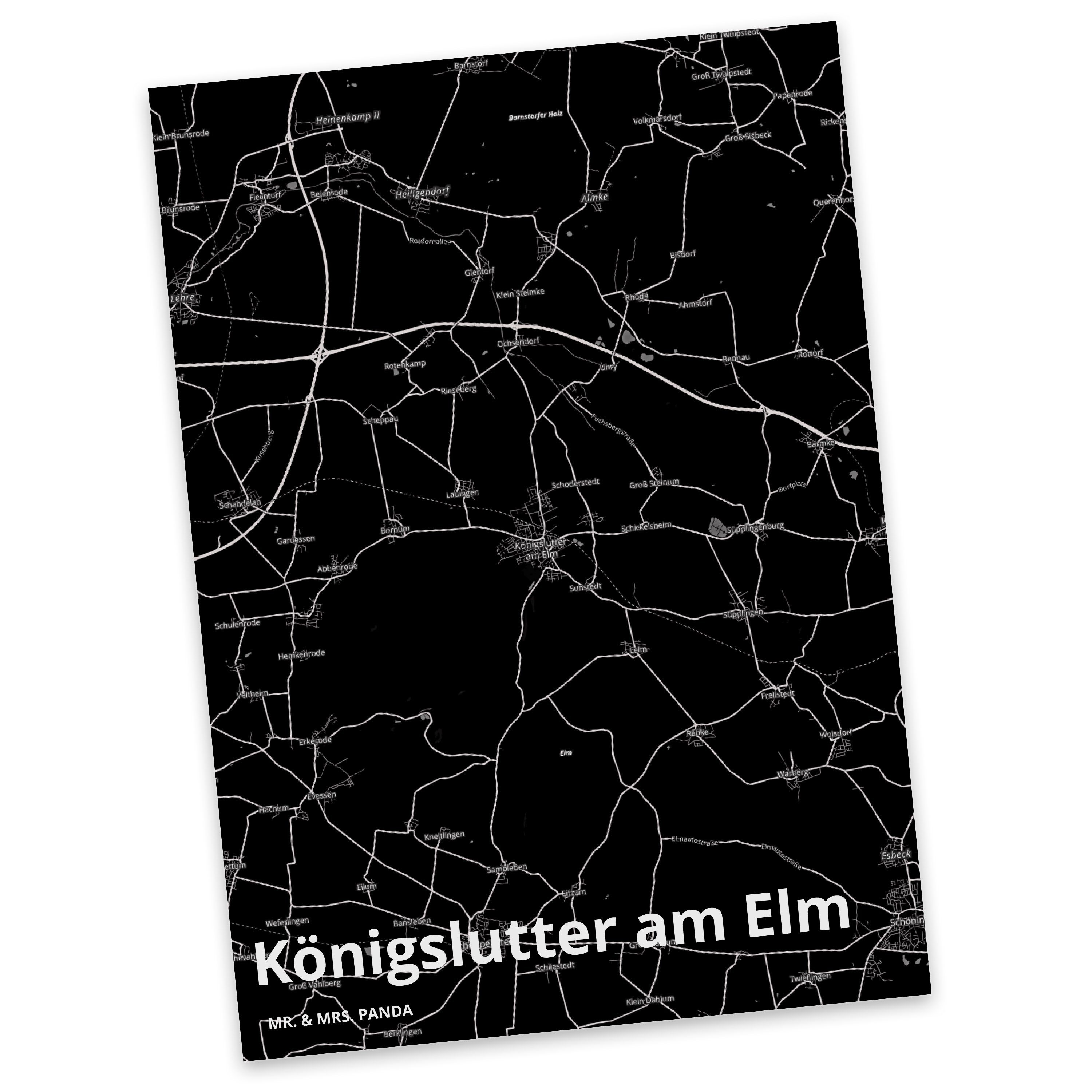 Mr. & Mrs. Panda Postkarte Königslutter am Elm - Geschenk, Stadt, Geburtstagskarte, Karte, Einla