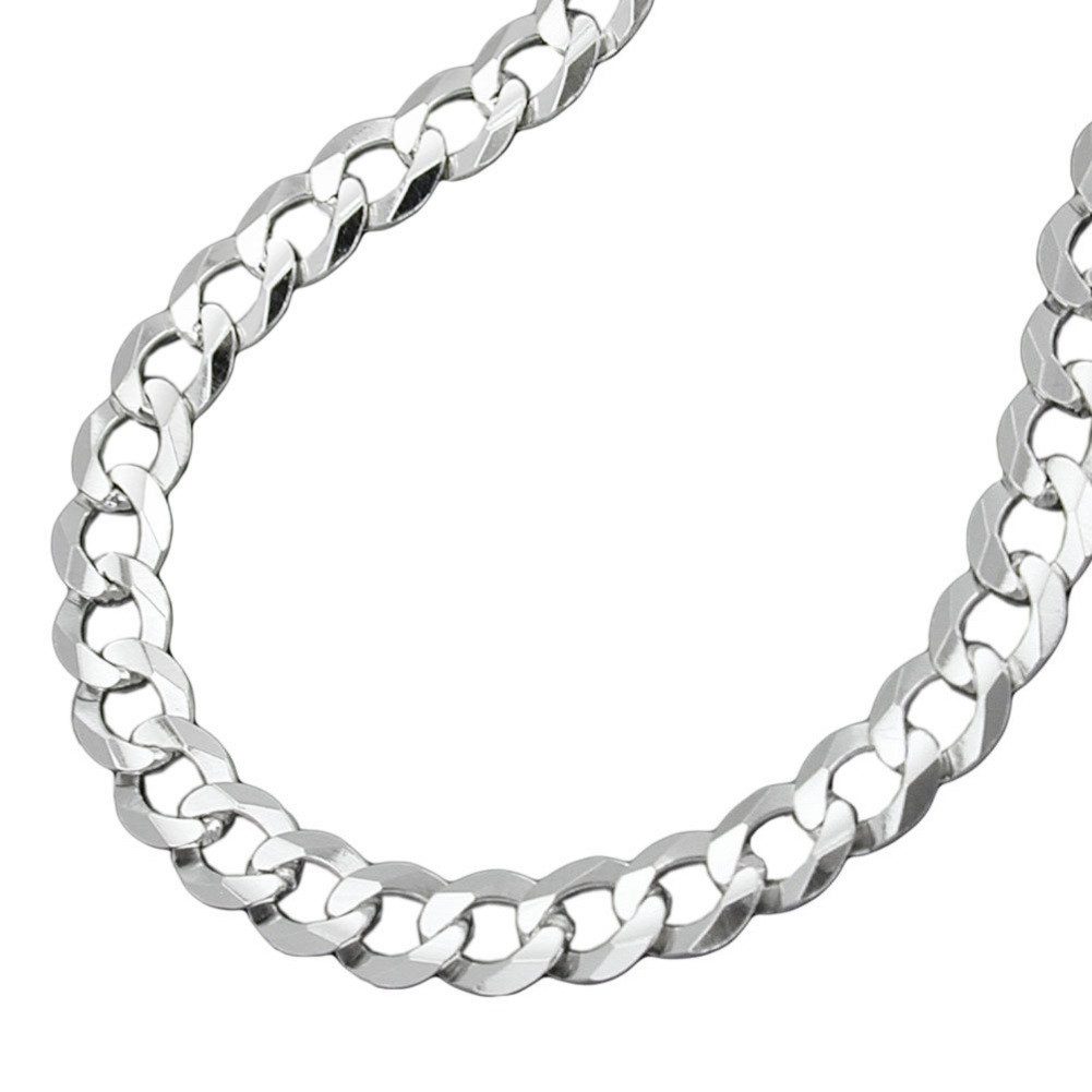 unbespielt Silberkette Herren Panzerkette 925 Silber 55 cm – 4,5 mm flach mit Karabiner, Silberschmuck für Damen und Herren
