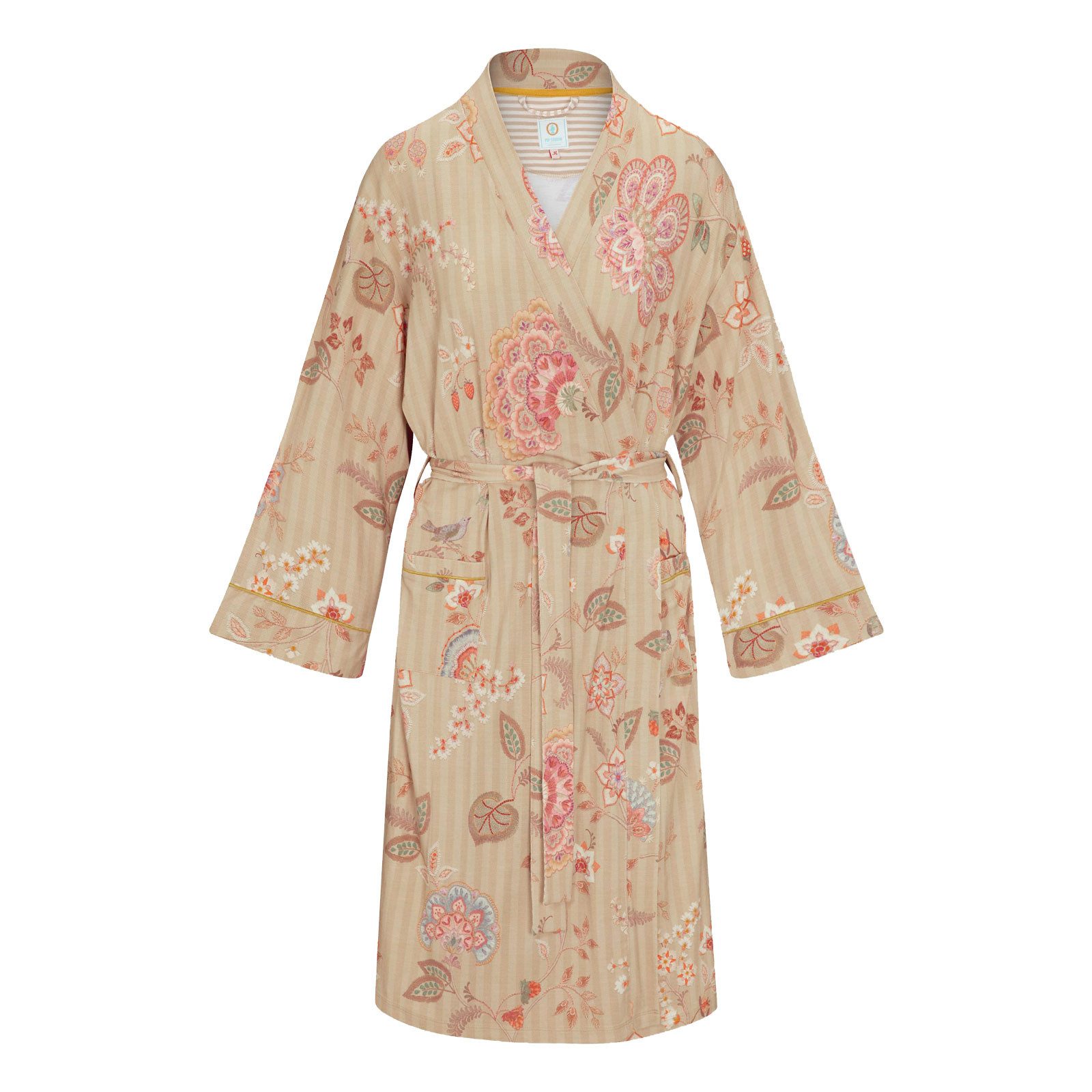 PiP Studio Kimono Kimono Naomi, knielang, Viskose, mit breitem Gürtel zum binden, Bindegürtel, mit Bindegürtel