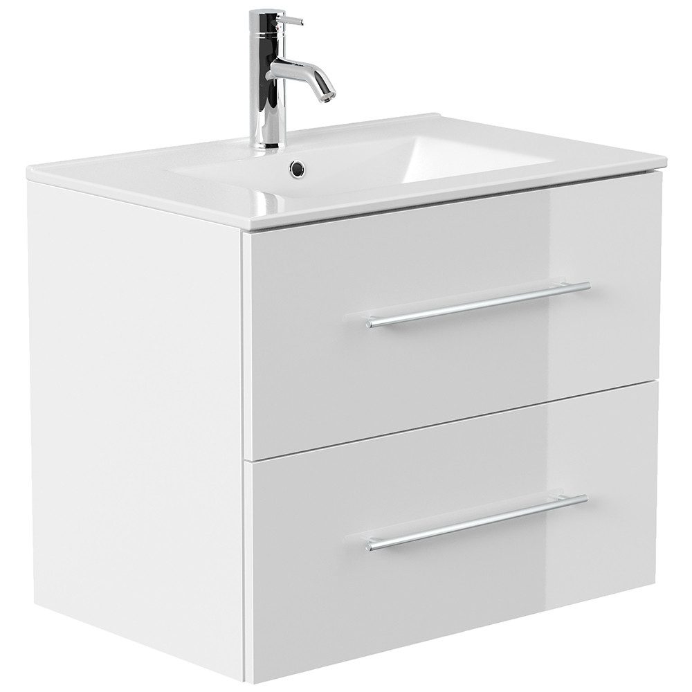 Lomadox Waschtisch HARLINGEN-02, 70cm breit, Keramikwaschbecken, weiß Hochg günstig online kaufen