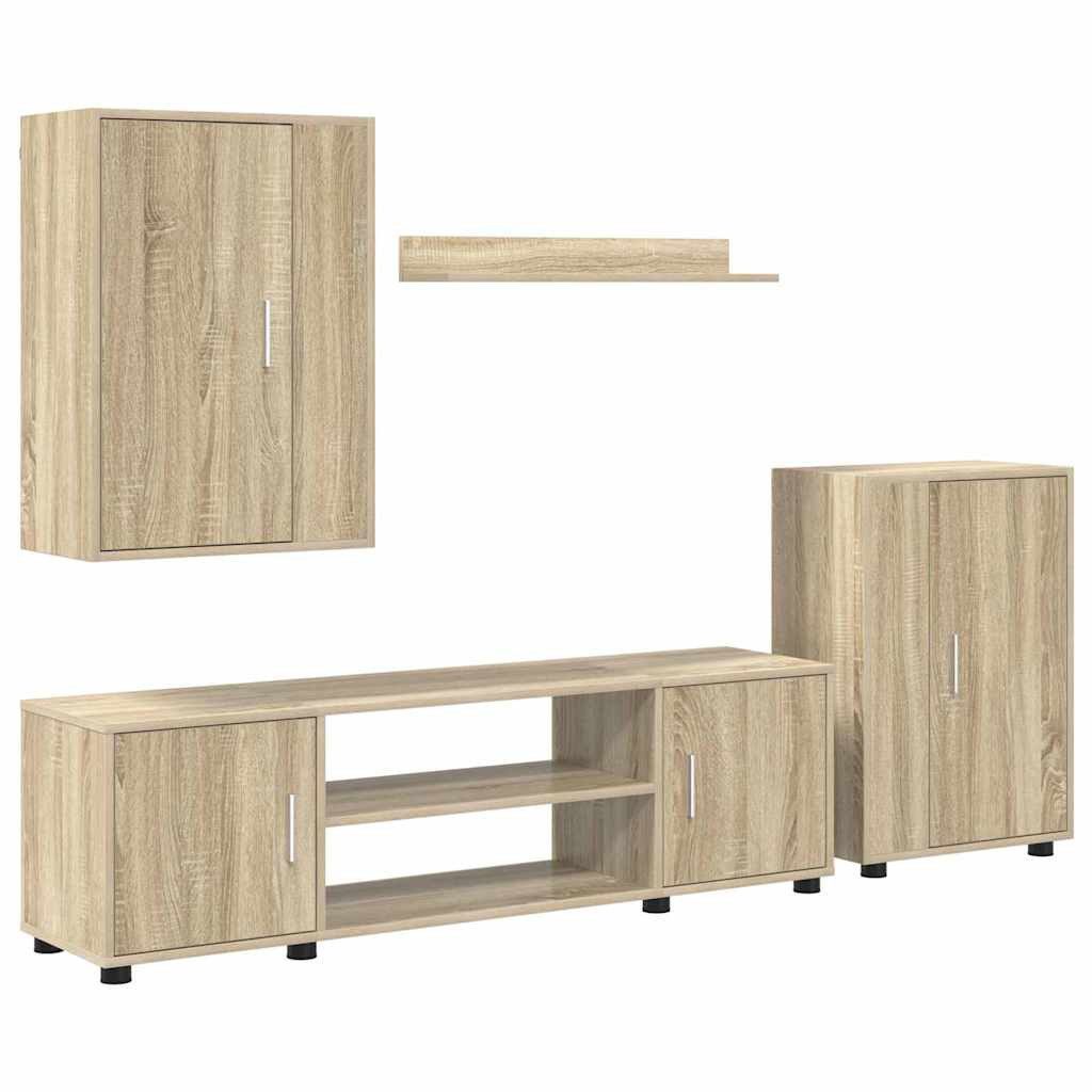 vidaXL TV-Schrank 4-teilige TV-Schrank Set Sonoma-Eiche günstig online kaufen