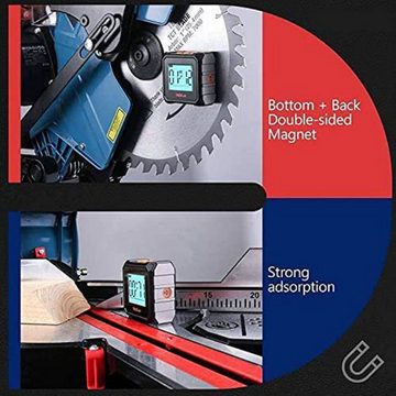 TACKLIFE Winkelmesser, 3 in 1 Alu Digital Neigungsmesser LCD Anzeige, Magnetisch