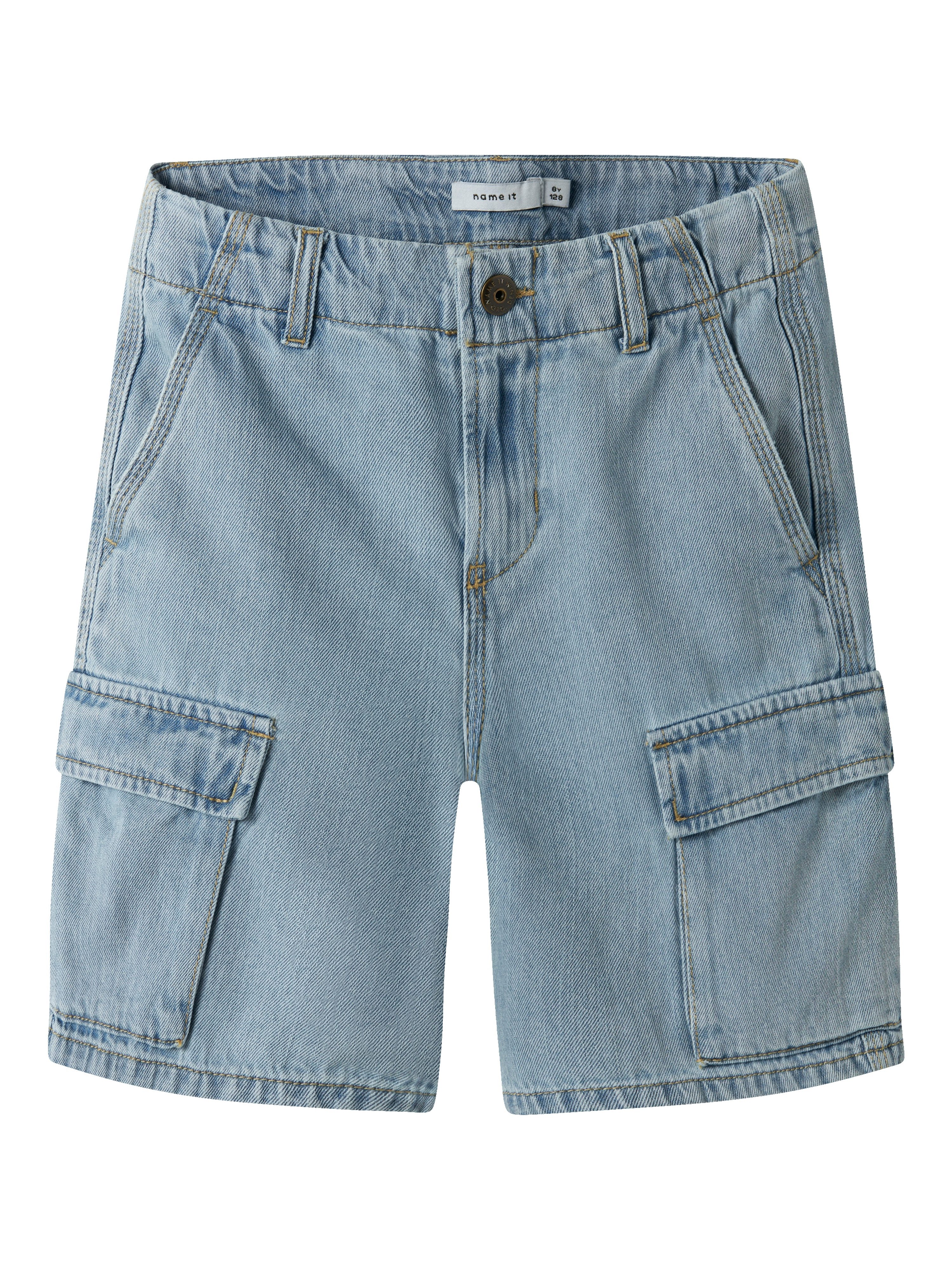 Name It Jeansshorts NKMRYAN L DNM CARGO SHORTS 8250-OZ Baumwolle, verstellbarer Bund, Used Look