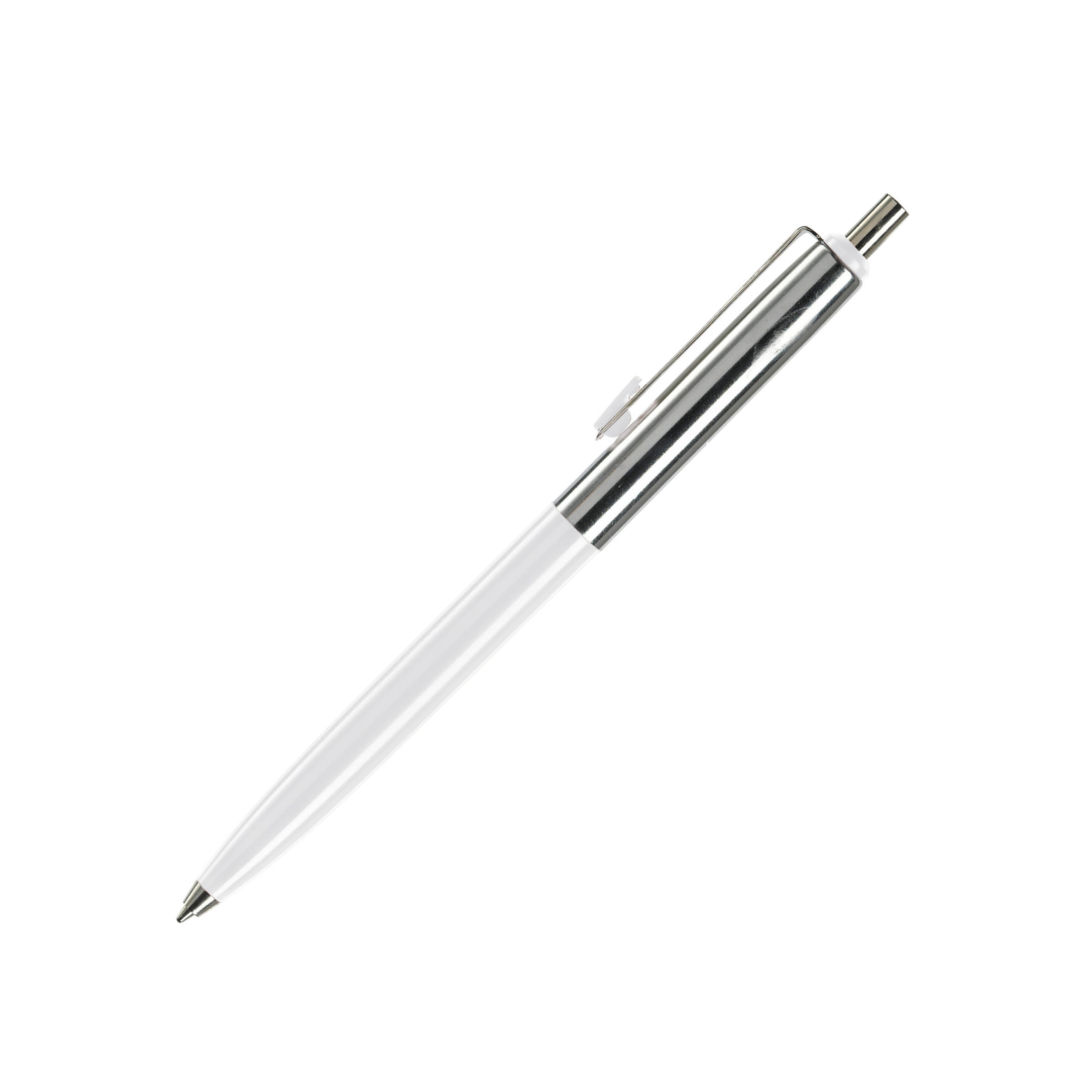 TOPPOINT Kugelschreiber Kugelschreiber / aus Metall / verchromte Elemente / Farbe: weiß