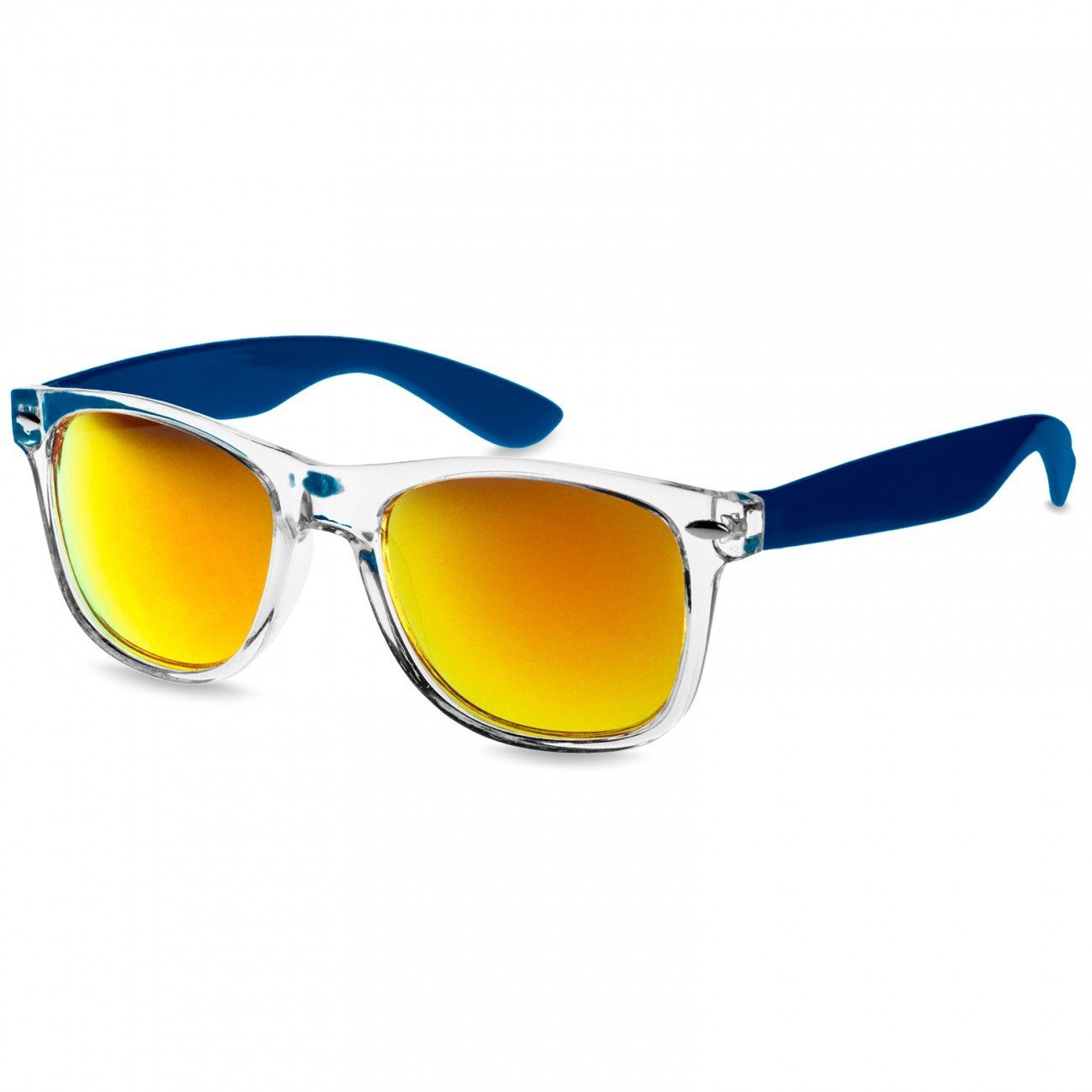 Caspar Sonnenbrille SG017 Damen RETRO Designbrille blau / gold verspiegelt