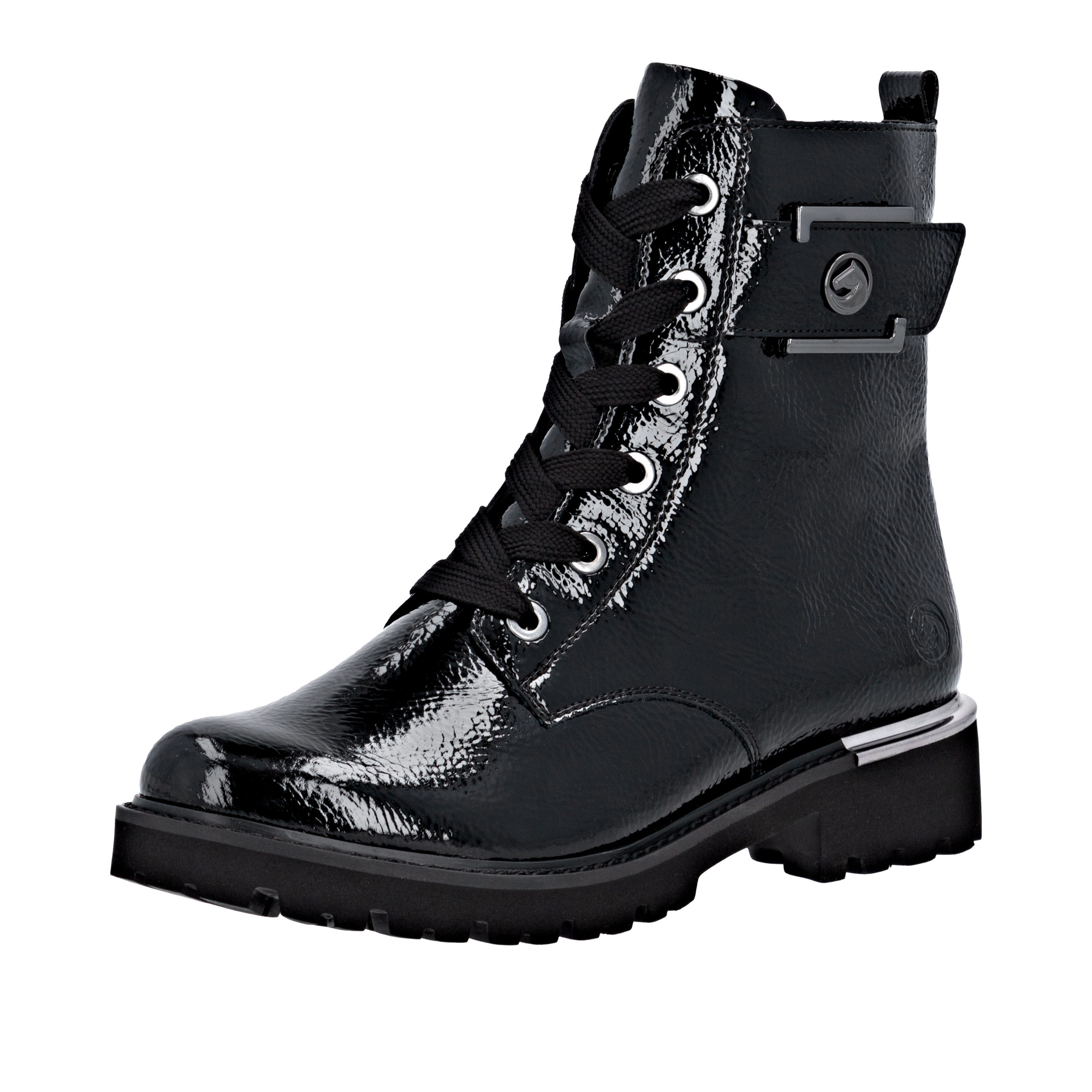 Remonte Schnürstiefelette, Blockabsatz, Schnürboots im Kroko-Look, günstig online kaufen