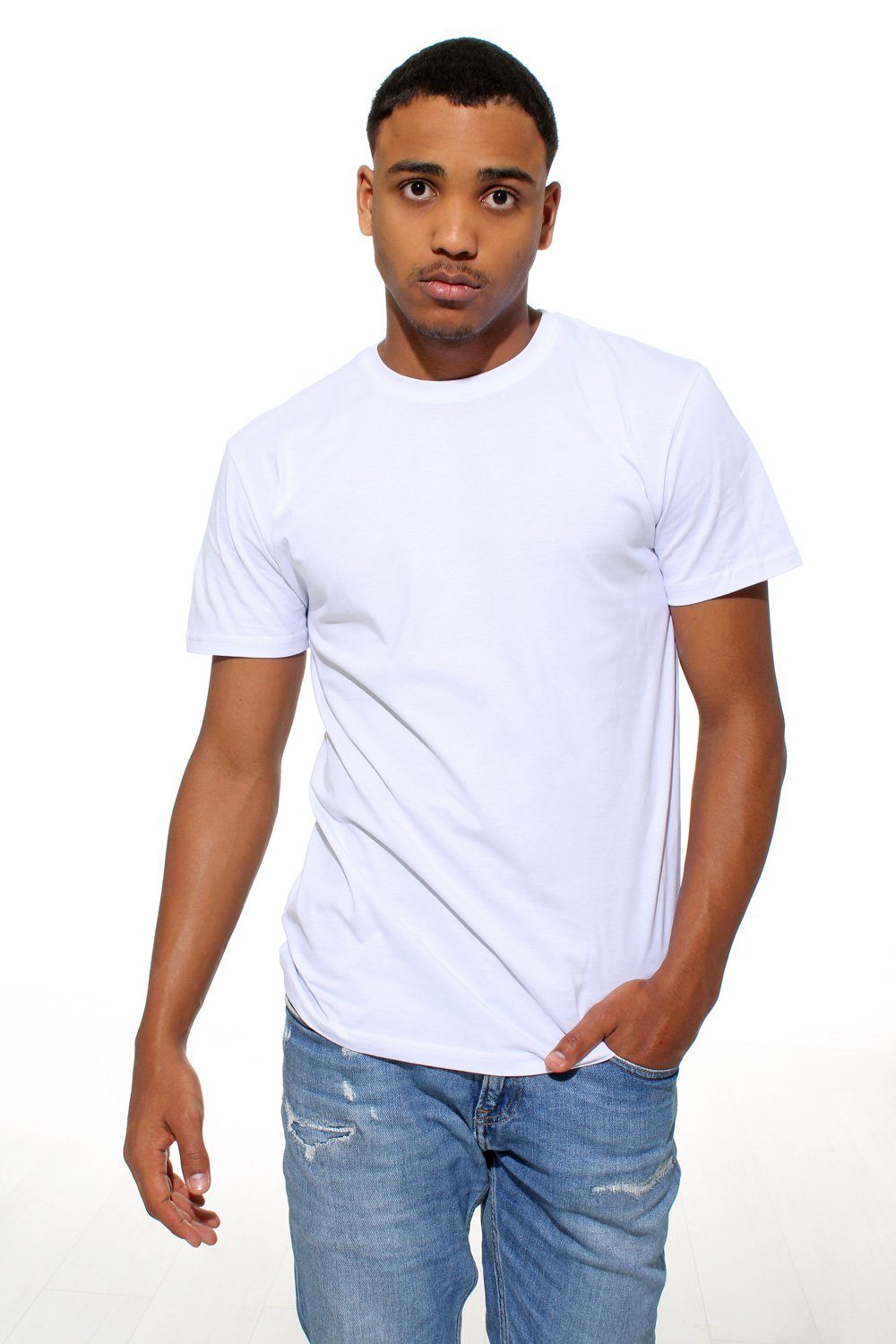 Stark Soul® T-Shirt T-Shirt, Pack Weiß 2er Baumwolle