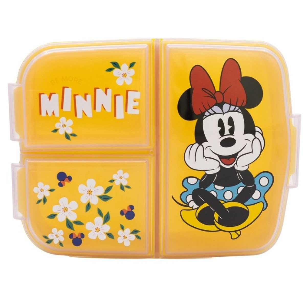 Stor Lunchbox Disney Minnie Mouse Kinder Brotdose Lunchbox 3 Fächern, (Dose-Set, 1x Deckel, 1x Behälter), Lebensmittelaufbewahrungsbehälter