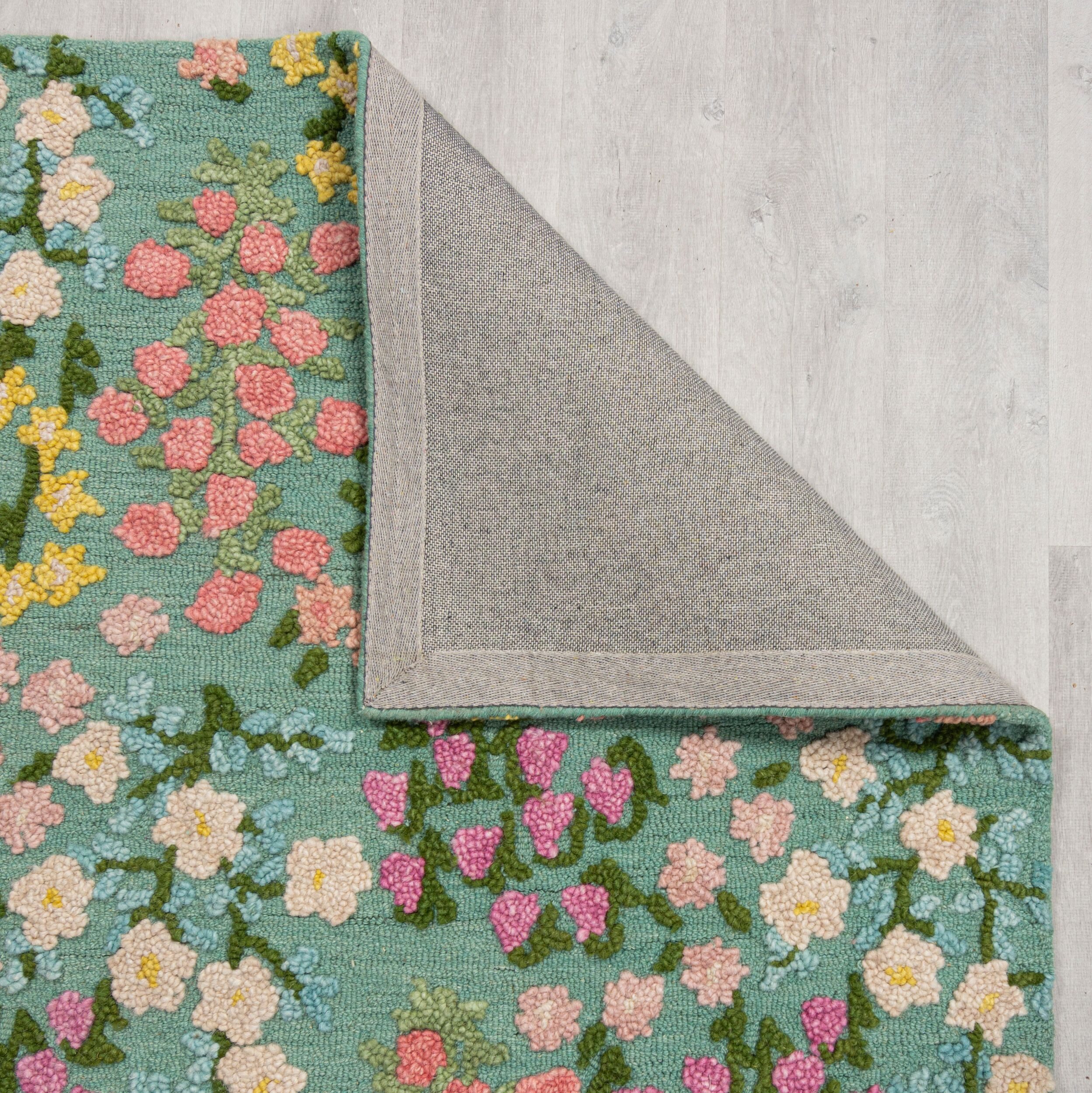 FLAIR RUGS Wollteppich Emilia Floral, Hoch-Tief-Struktur, rechteckig, Höhe: 9 mm, florales Design, Wohnzimmer, Schlafzimmer, Esszimmer