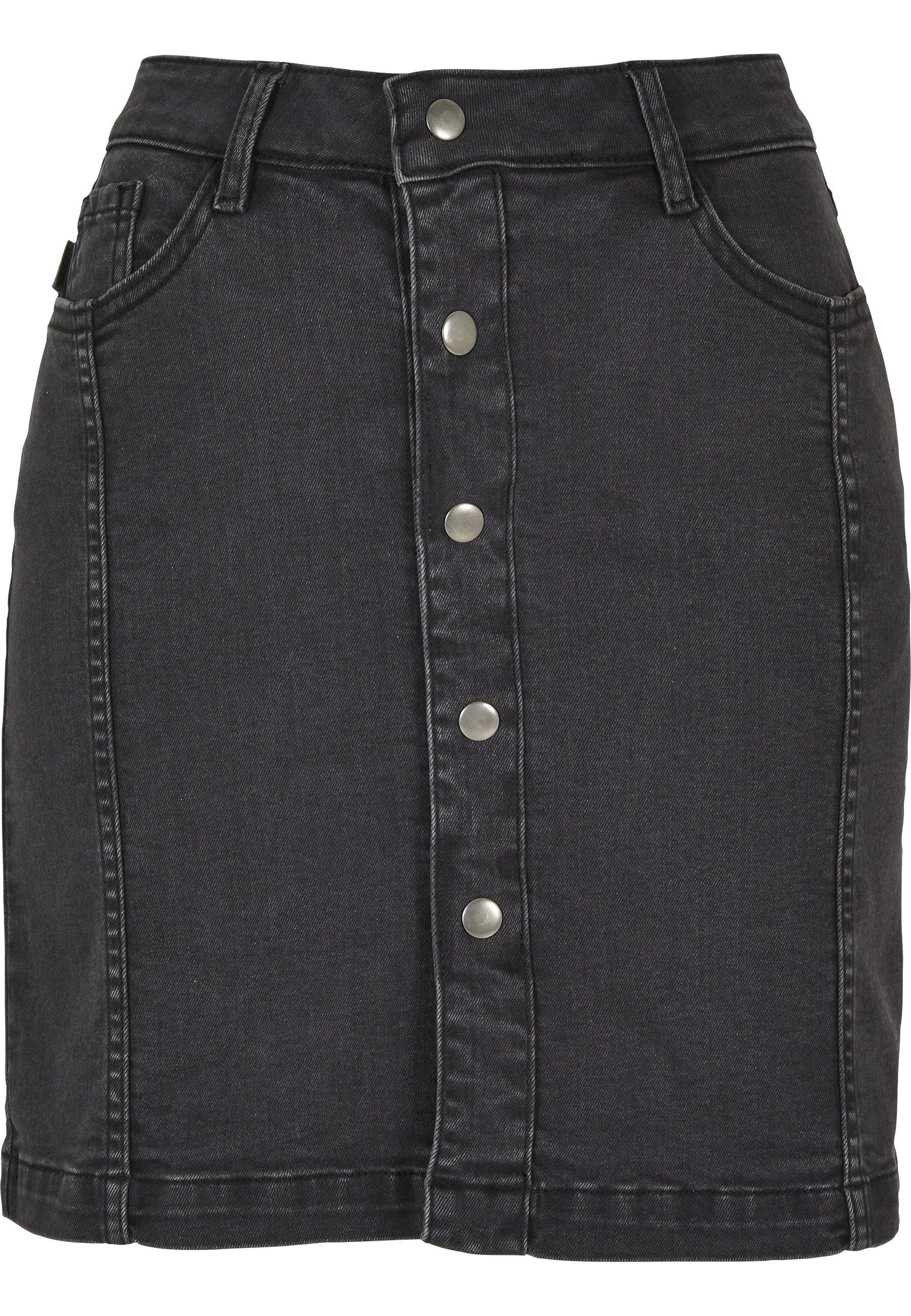 Sommerrock Urban Classics Damen Ladies Organic Stretch Button Denim Skirt
