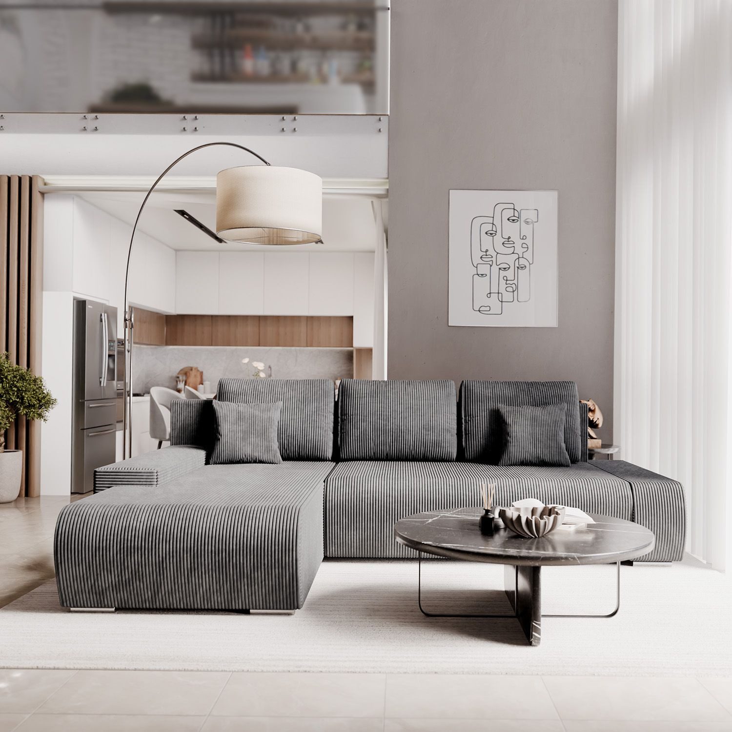 Juskys Ecksofa Iseo, modern, L-Form, Schlaffunktion, günstig online kaufen