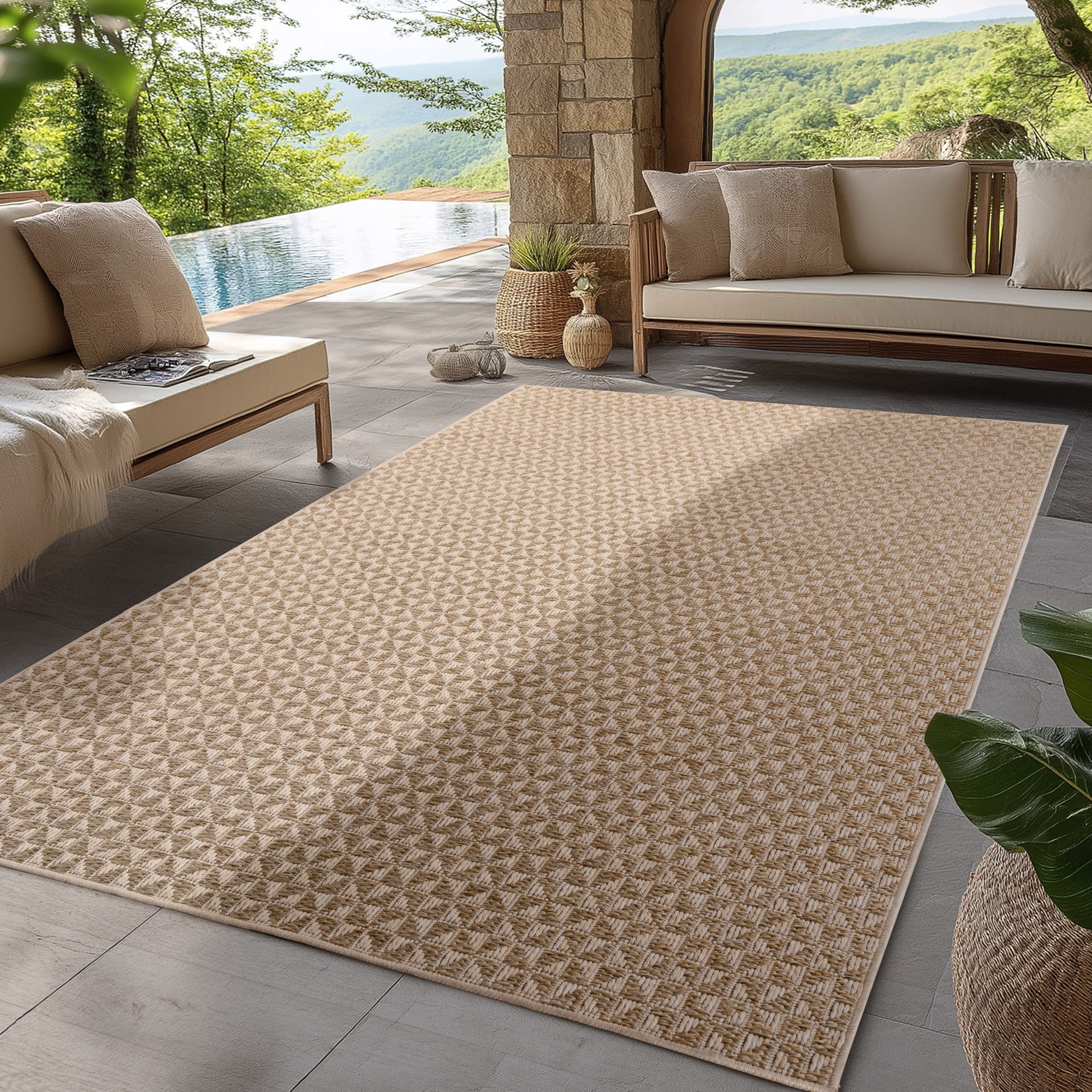 SIMPEX24 Outdoorteppich Boho Design, Läufer, Höhe: 5 mm, Outdoor Teppich We günstig online kaufen