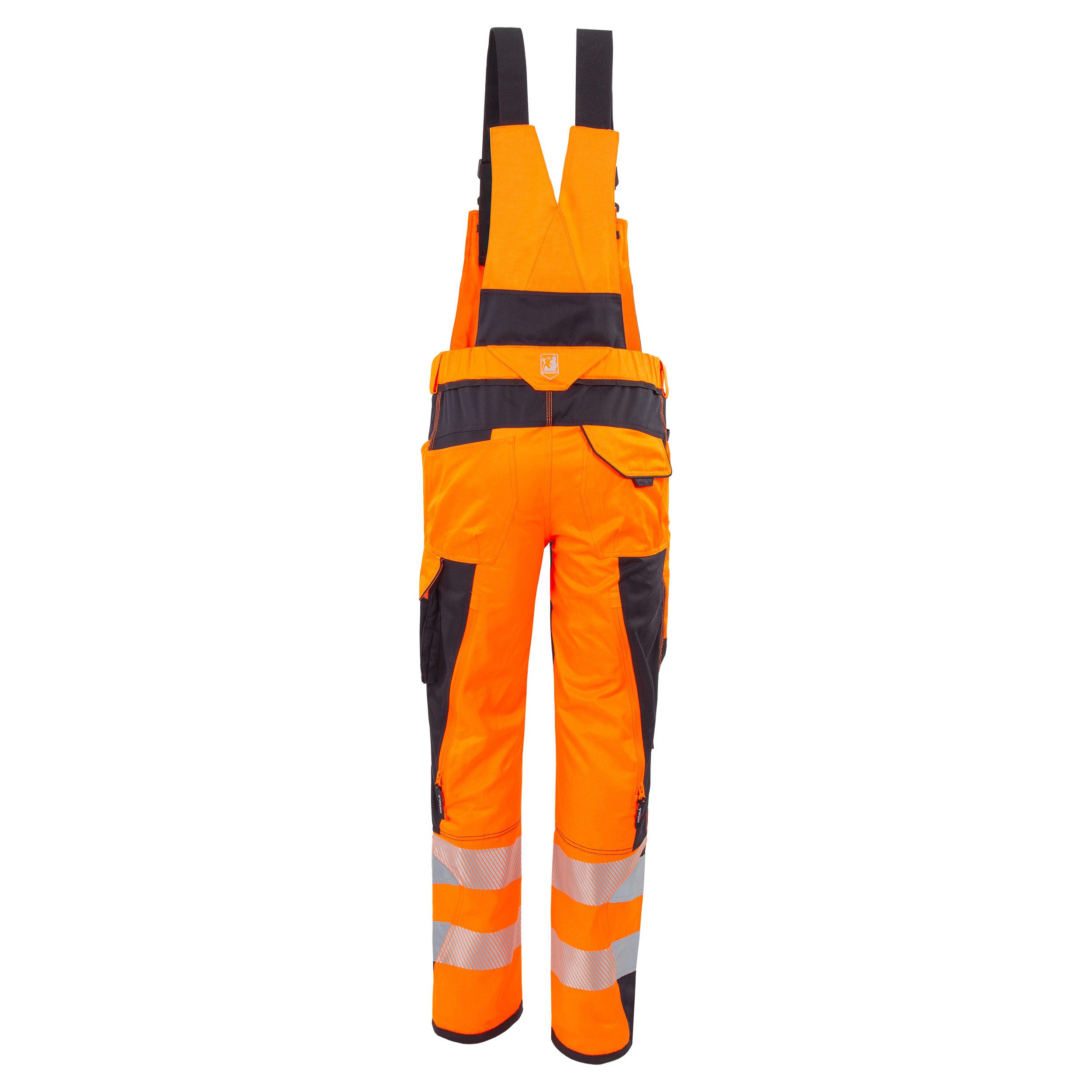 Qualitex Workwear Arbeitslatzhose moderne Warnschutz-Latzhose (PSA Kat 2) aus Lyocell, Cordura & Stretch (1-tlg) funktionaler Blaumann mit 19 Taschen - Atmungsaktiv - Verstellbar