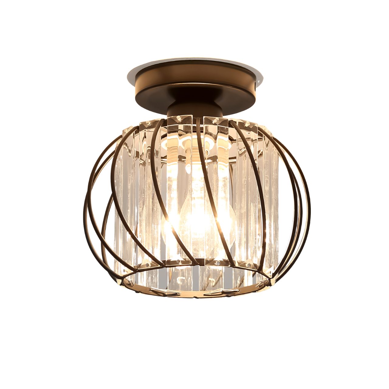 Riserva Dekolicht Kristall Dekolampe,Eisen Deckenlampe,Schwarz/Gold Diagona günstig online kaufen