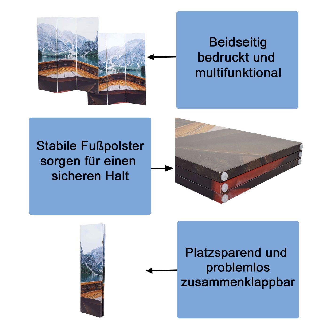 MCW Paravent MCW-A83, Beidseitig bedruckt