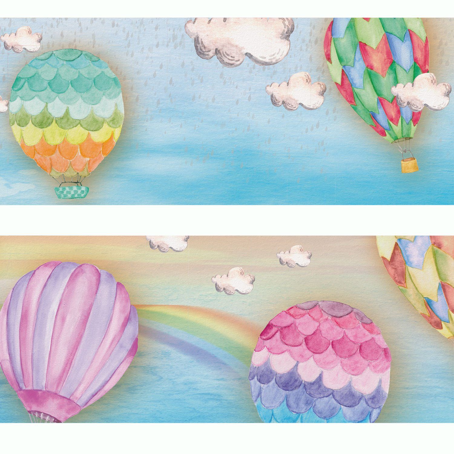 Sunnywall Bordüre Heißluftballon (Bordüre - 400 cm), Comic, (1 St), selbstklebend