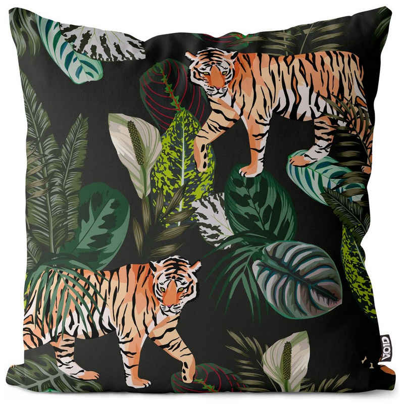 Kissenbezug, VOID (1 Stück), Sofa-Kissen Tiger Wild-Katze Raubkatze Raubtier Dschungel Safari Löwe Panther Leopard Palmen Tropen-Wald Wild-Tier Indien Afrika