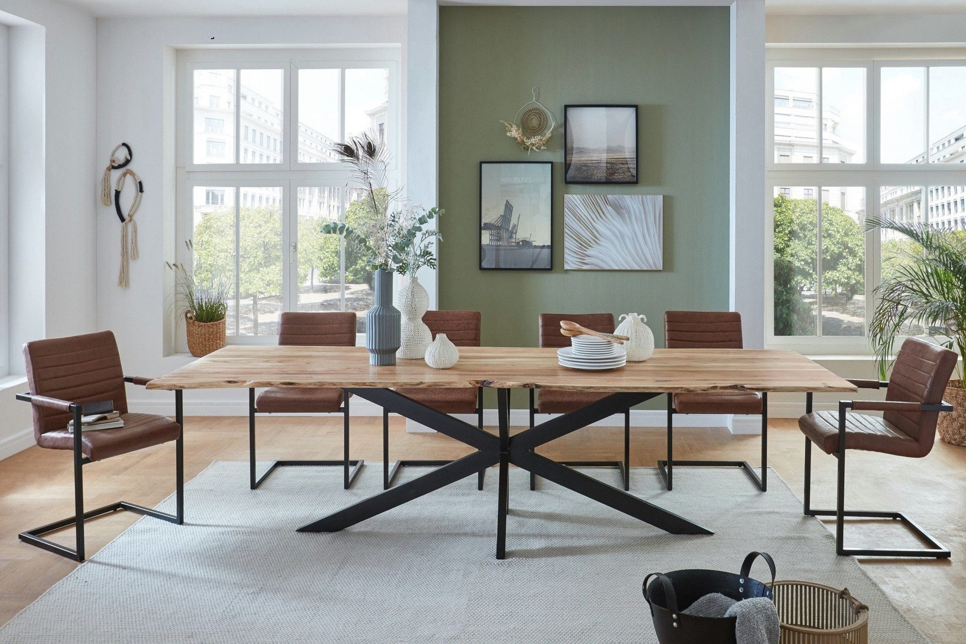 SAM® Baumkantentisch Memphistos, Akazienholz, Baumkante, Metallgestell Spid günstig online kaufen