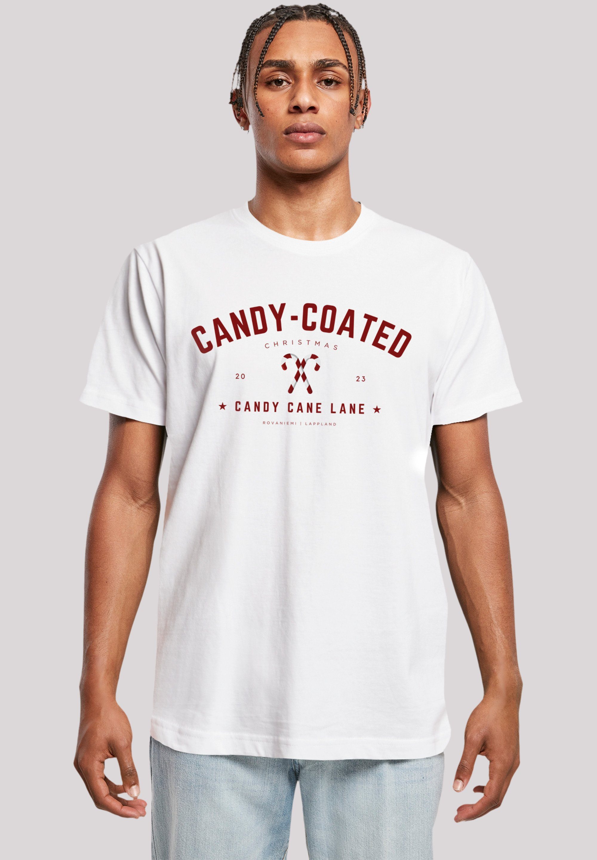 F4NT4STIC T-Shirt Weihnachten Candy Coated Christmas Weihnachten, Geschenk, Logo weiß