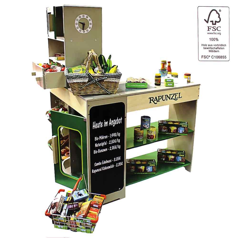 Chr. Tanner GmbH Kaufladen Kaufladen Spielzeug – Naturkost-Laden Design, aus Holz, mit Theke