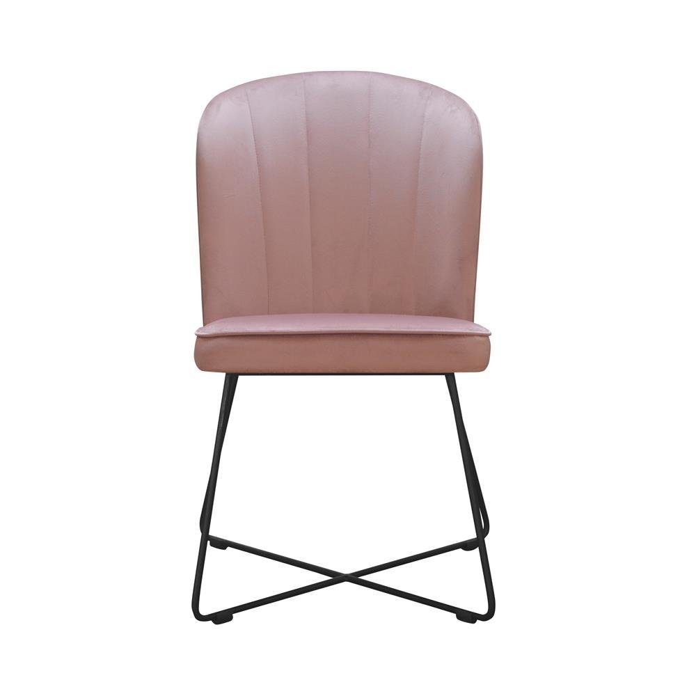 JVmoebel Stuhl, Design Stuhl Sitz Praxis Ess Zimmer Stühle Textil Stoff Polster Warte Kanzlei Rosa | Stühle