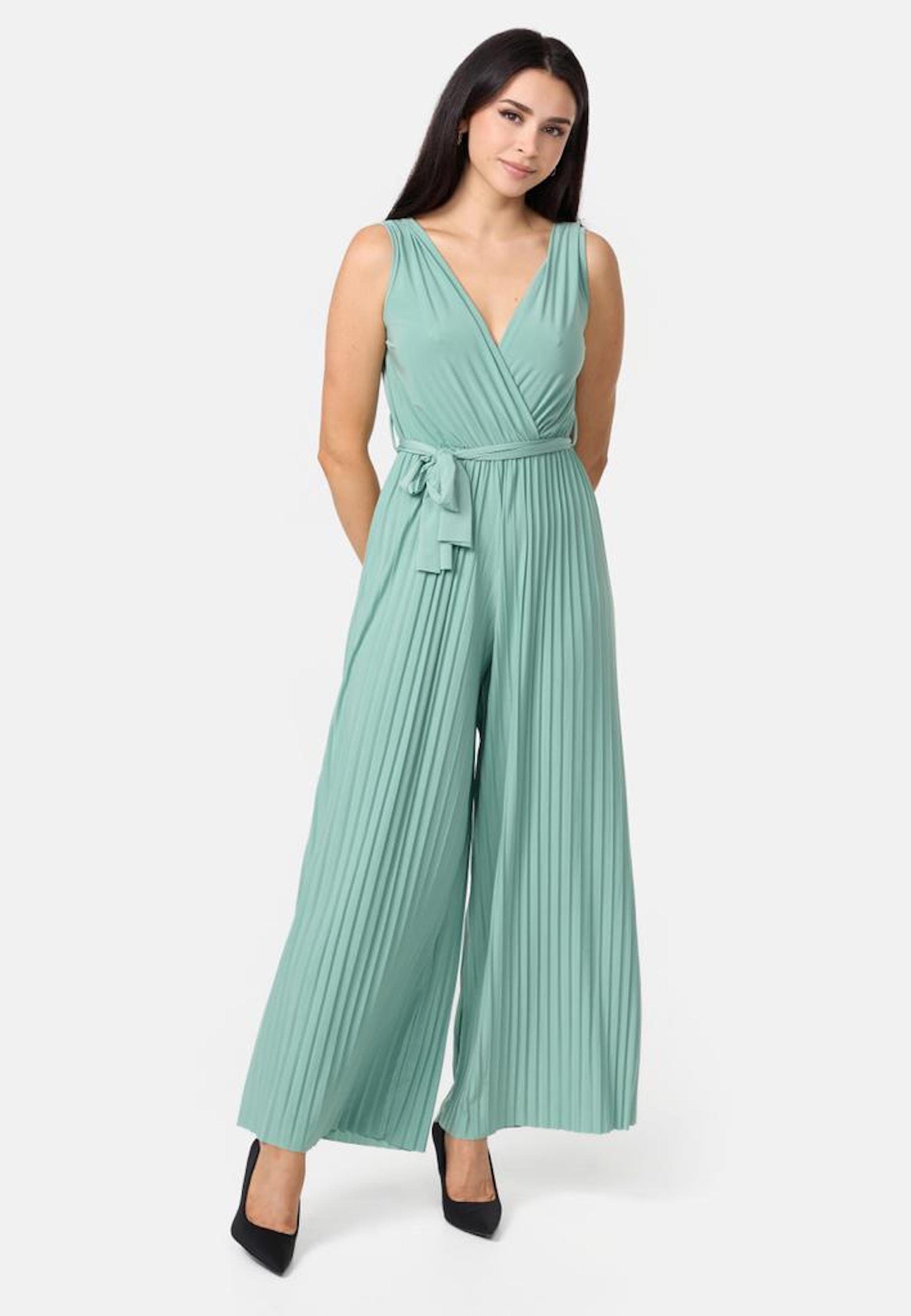Worldclassca Jumpsuit Worldclassca Jumpsuit Pleated Overalls mit Gürtel Ärmellos Sommer