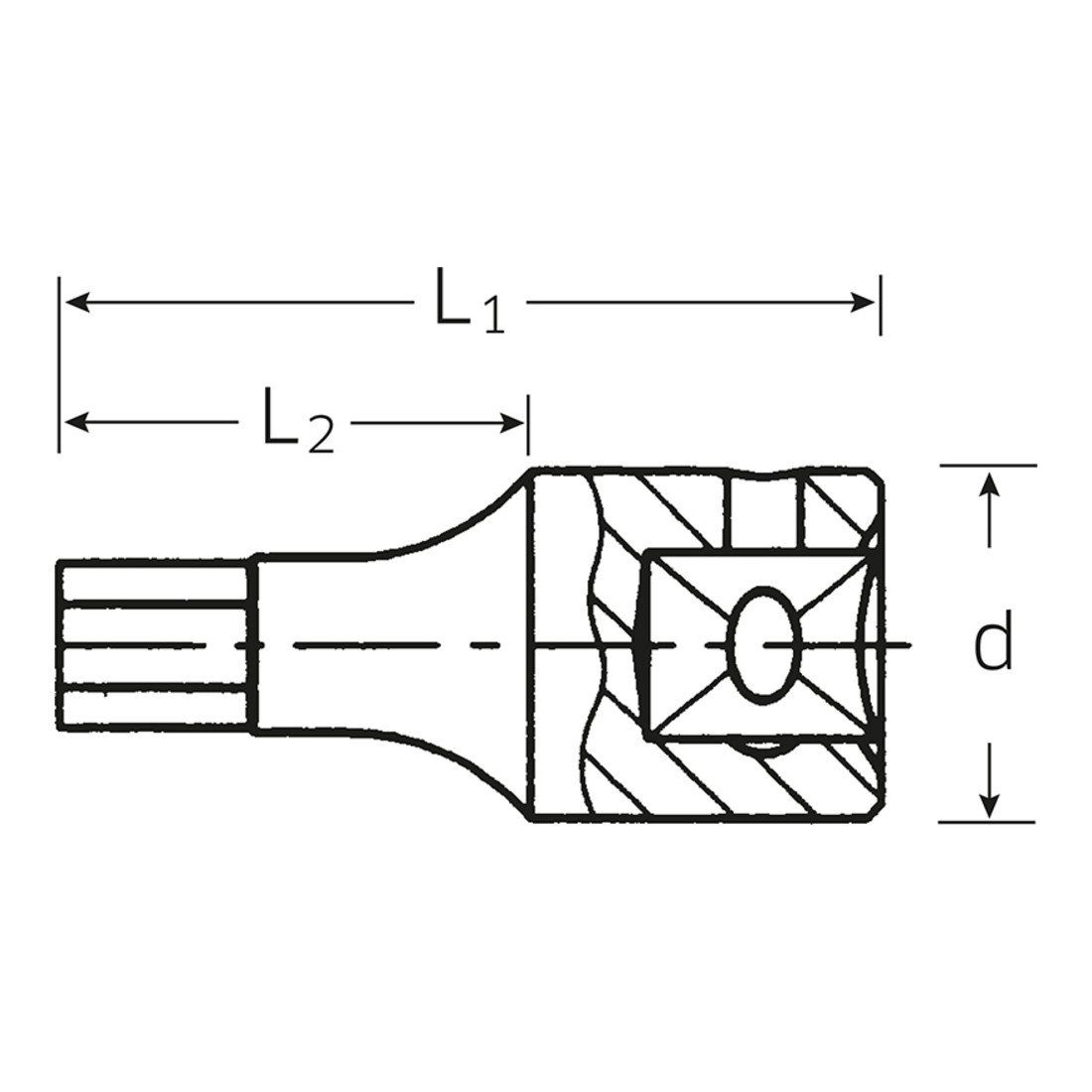 Stahlwille Steckschlüssel Stahlwille 1/4" (6,3mm) INHEX-Einsatz SW.3mm L.28mm