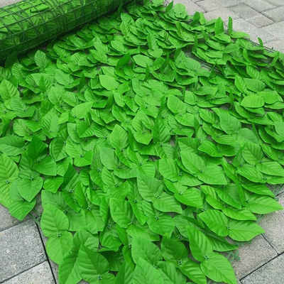 BlingBin Balkonsichtschutz 1x3M Sichtschutzhecke (Windschutz, Efeu Sichtschutz Balkonverkleidung) mit Grünen Blättern 100 x 300 cm