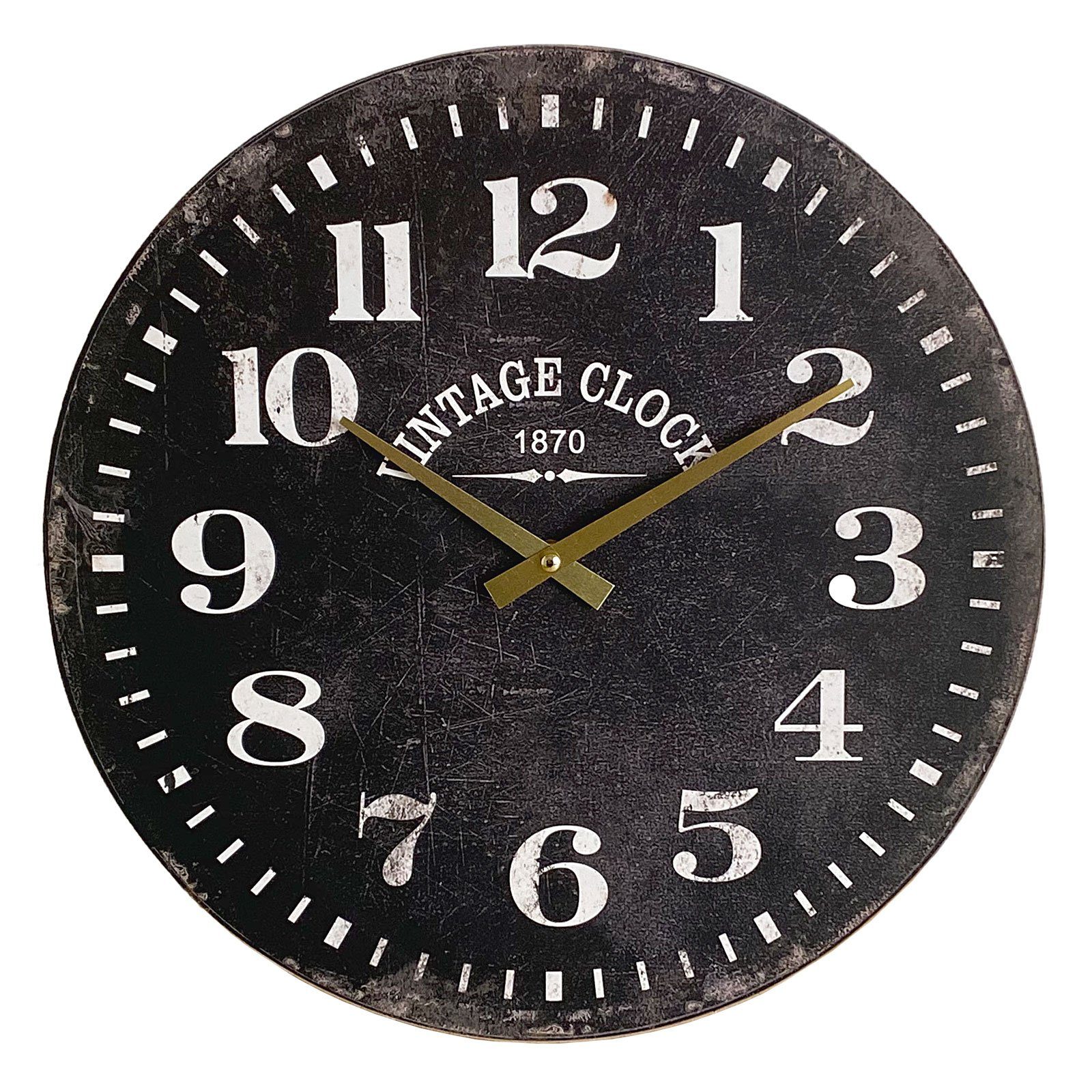 Casamia Wanduhr »Wanduhr Wohnzimmeruhr Uhr rund ø 38 cm Vintage Clock Dekor  Motiv Antik schwarz« online kaufen | OTTO