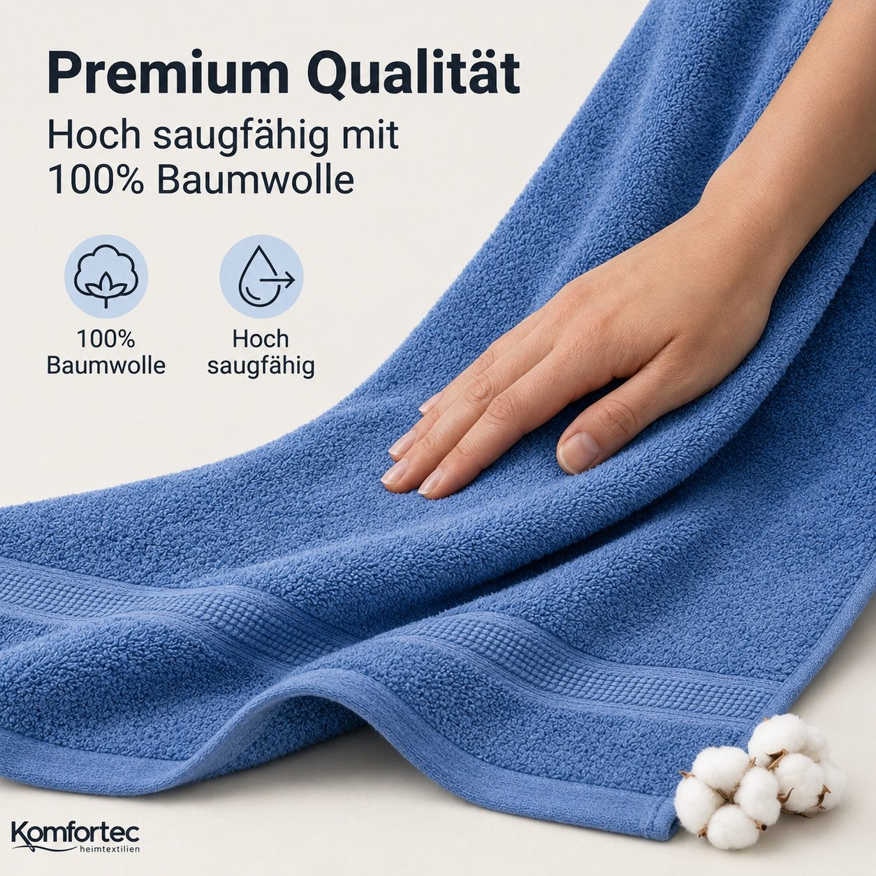 Komfortec Gästehandtücher Set aus 100% Baumwolle, (12-St) – Bild 2 von 5