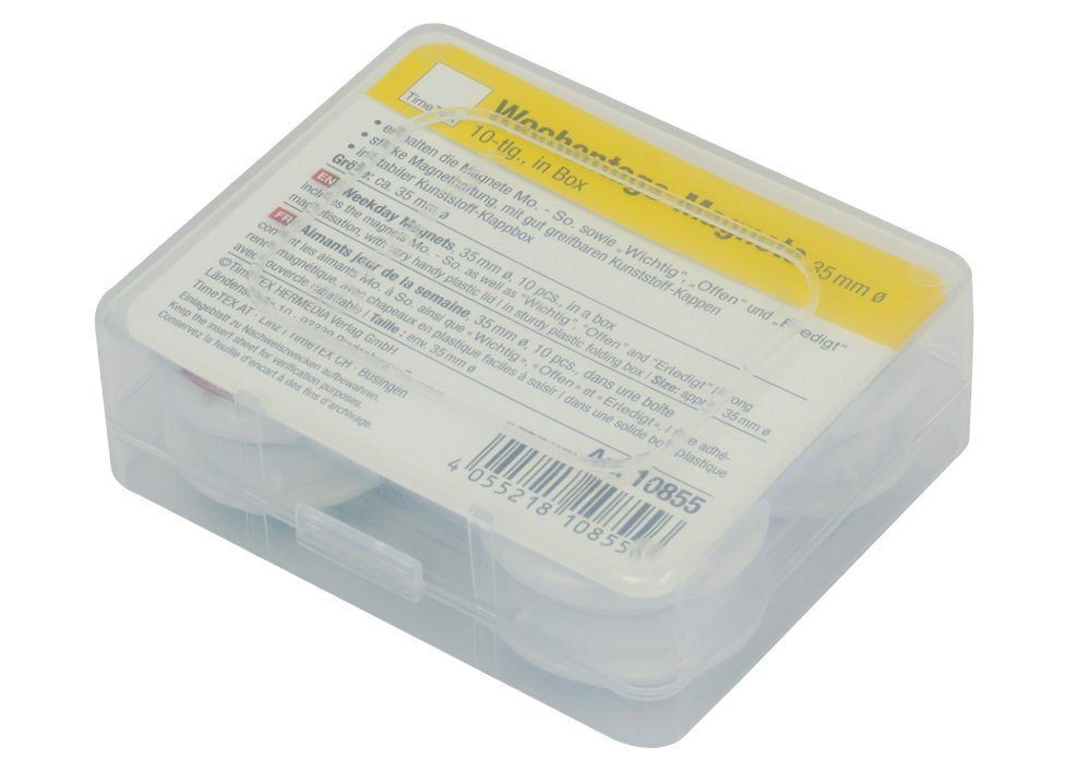 TimeTEX Magnet Wochentags-Magnete 10-tlg. in Box (10-St)