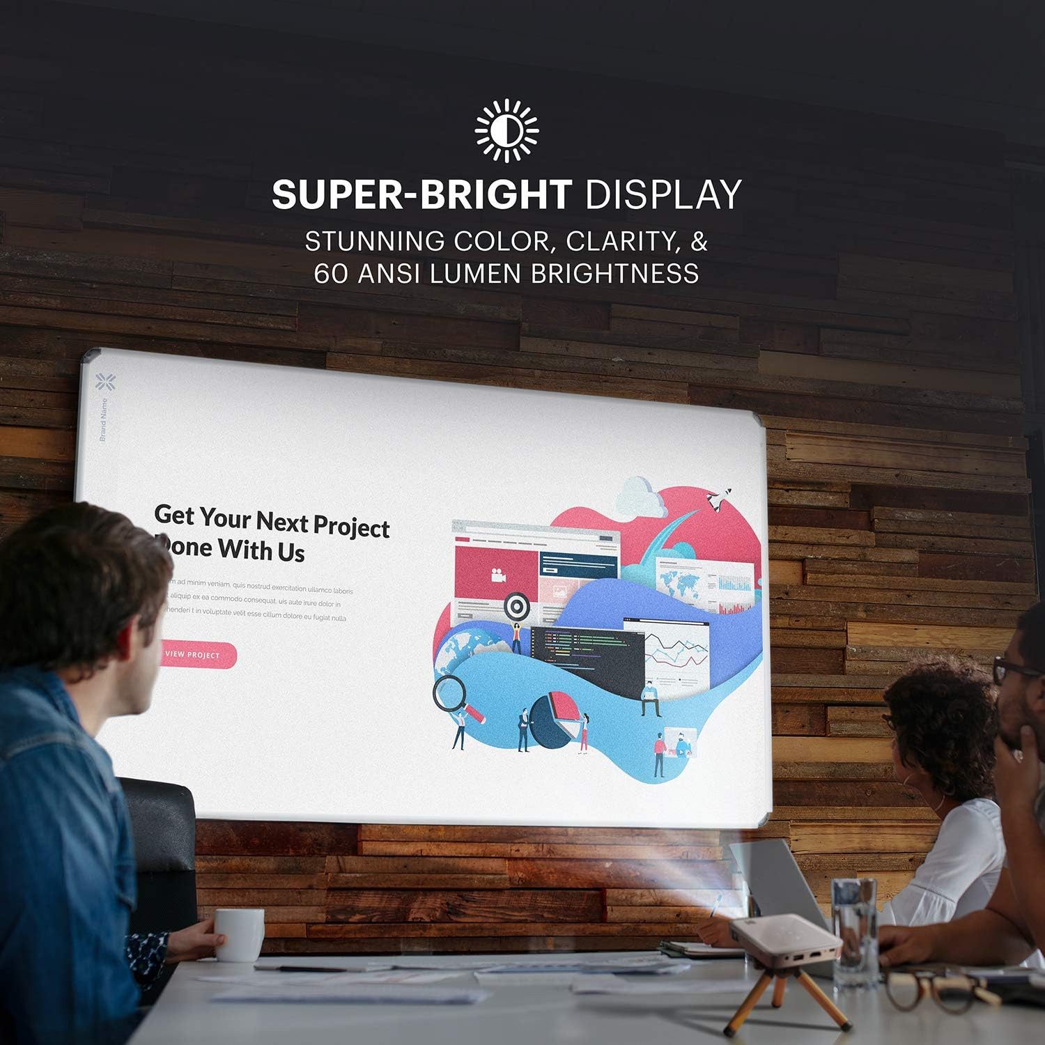 Kodak Luma 150 Tragbarer Projektor - Wiederaufladbar Portabler Projektor (1500 lm, 1080 px, 1080p HD LED DLP)