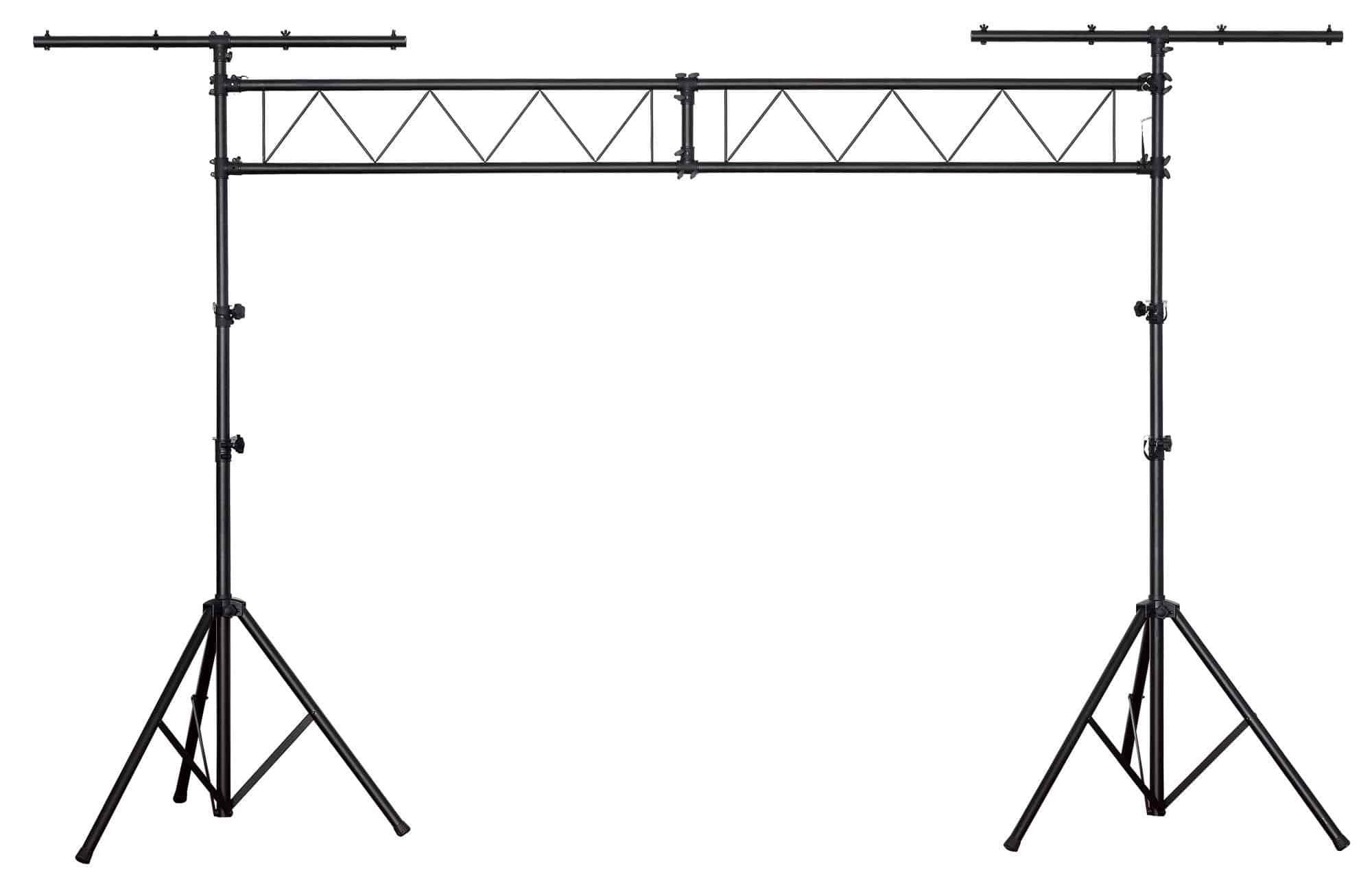 Showlite LTS-100 Traversen System Höhenverstellbar, Belastbar bis 75kg Lampenstativ (Höhenverstellbar von 1,50 - 3,00 Meter)