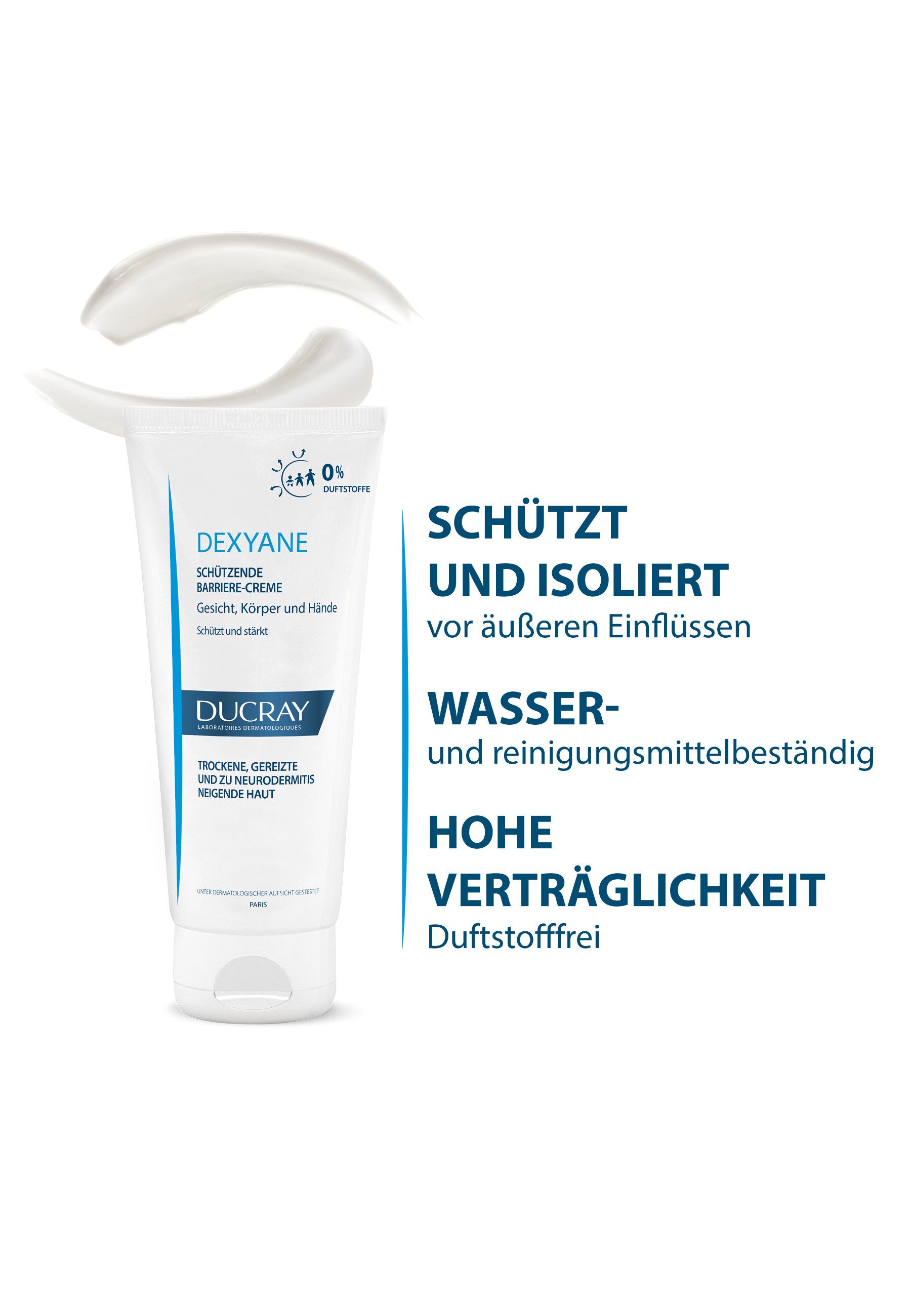 Ducray Hautcreme DEXYANE Barriere-Creme, hält auch bei Kontakt mit Wasser & Reinigungsmitteln