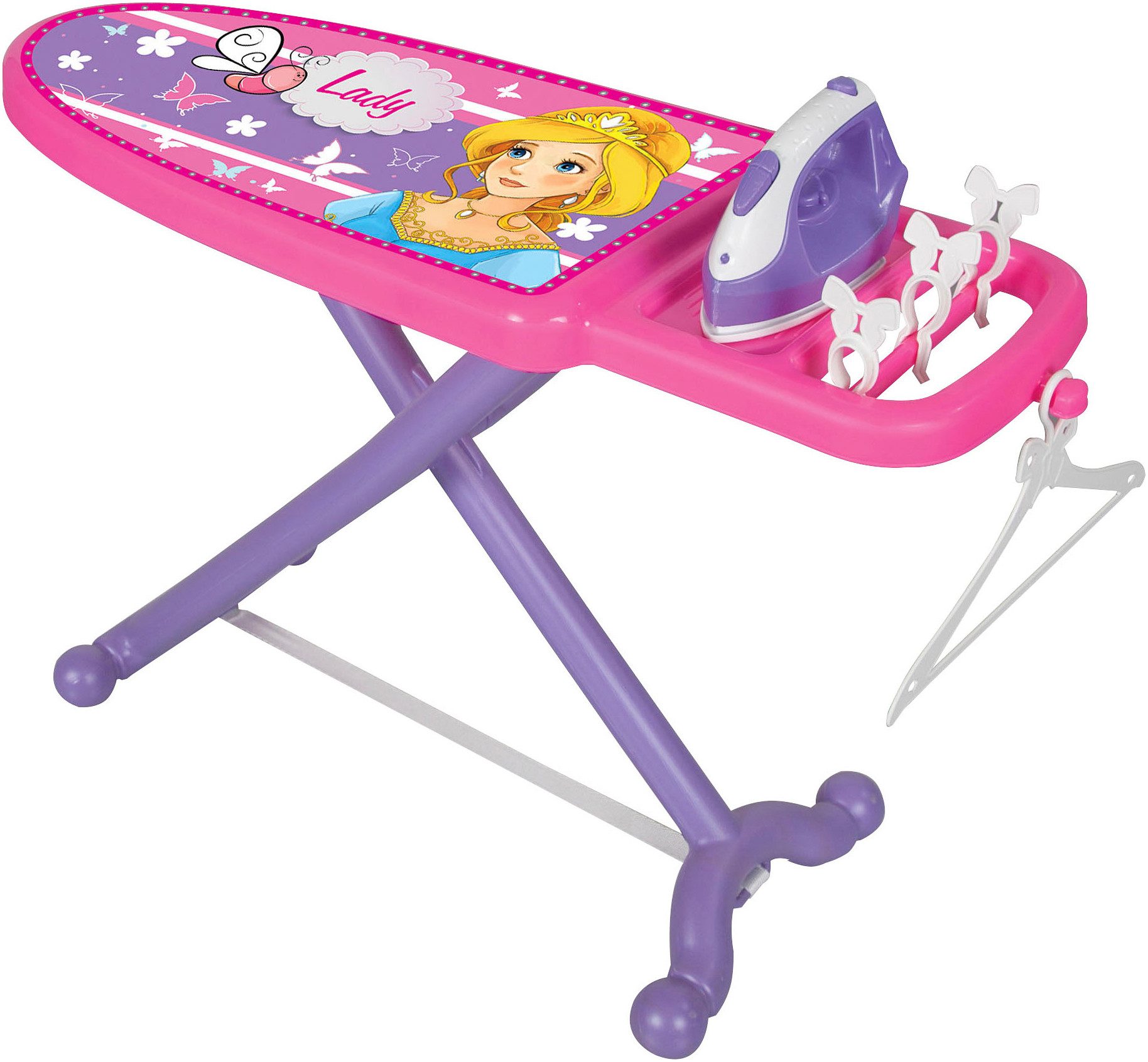 Jamara Kinder-Bügelbrett Bügelset Little Laundry Princess, pink, (6-tlg)