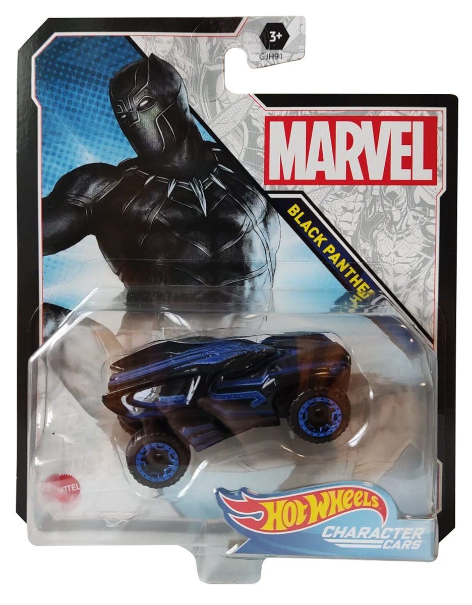 Mattel® Spielzeug-Rennwagen Mattel GMJ01 Hot Character Black Cars Wheels Panth