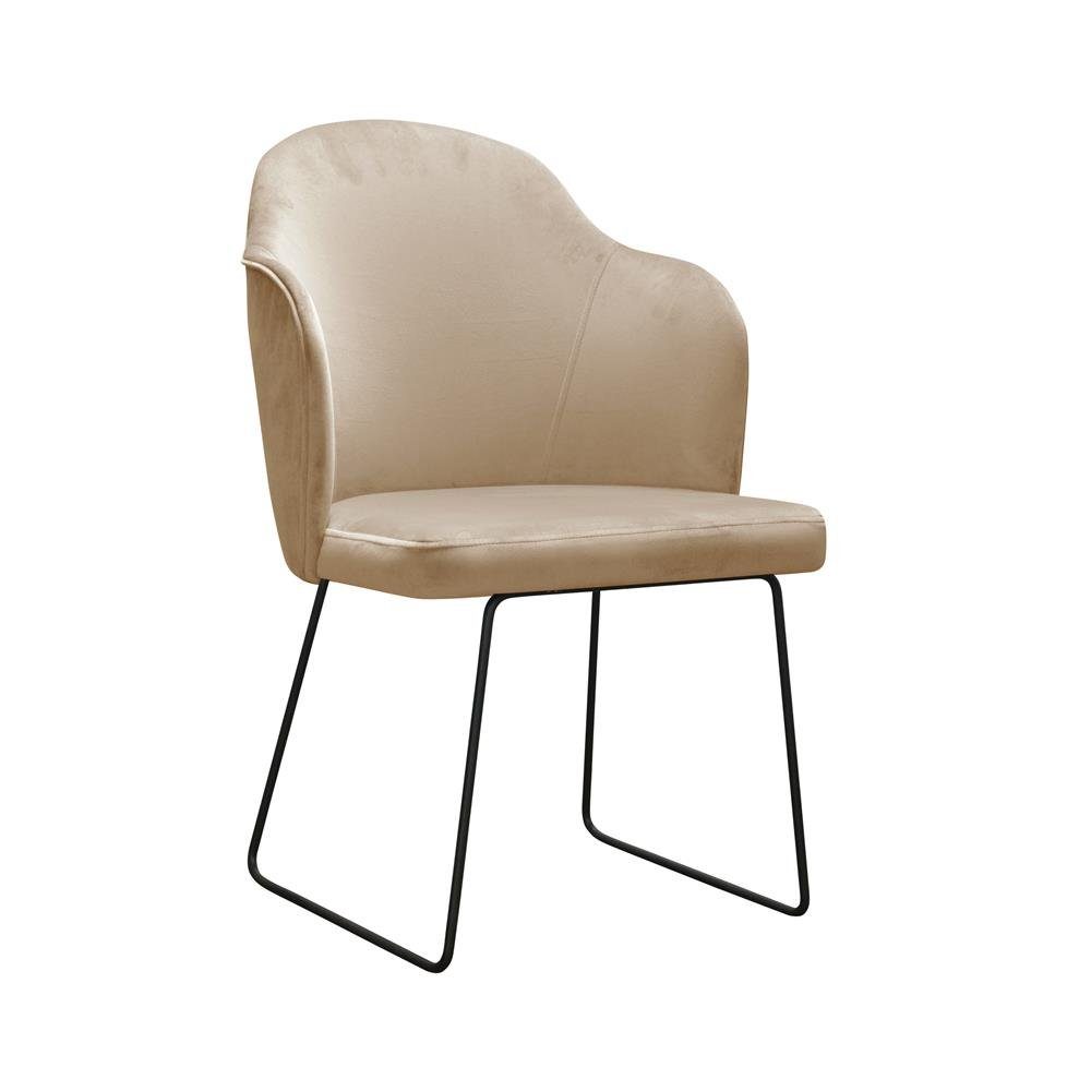 Neu JVmoebel Sessel Beige Club Lounge Stuhl, Sitz 6x Stuhl Fernseh Textil Polsterstuhl Esszimmer Set