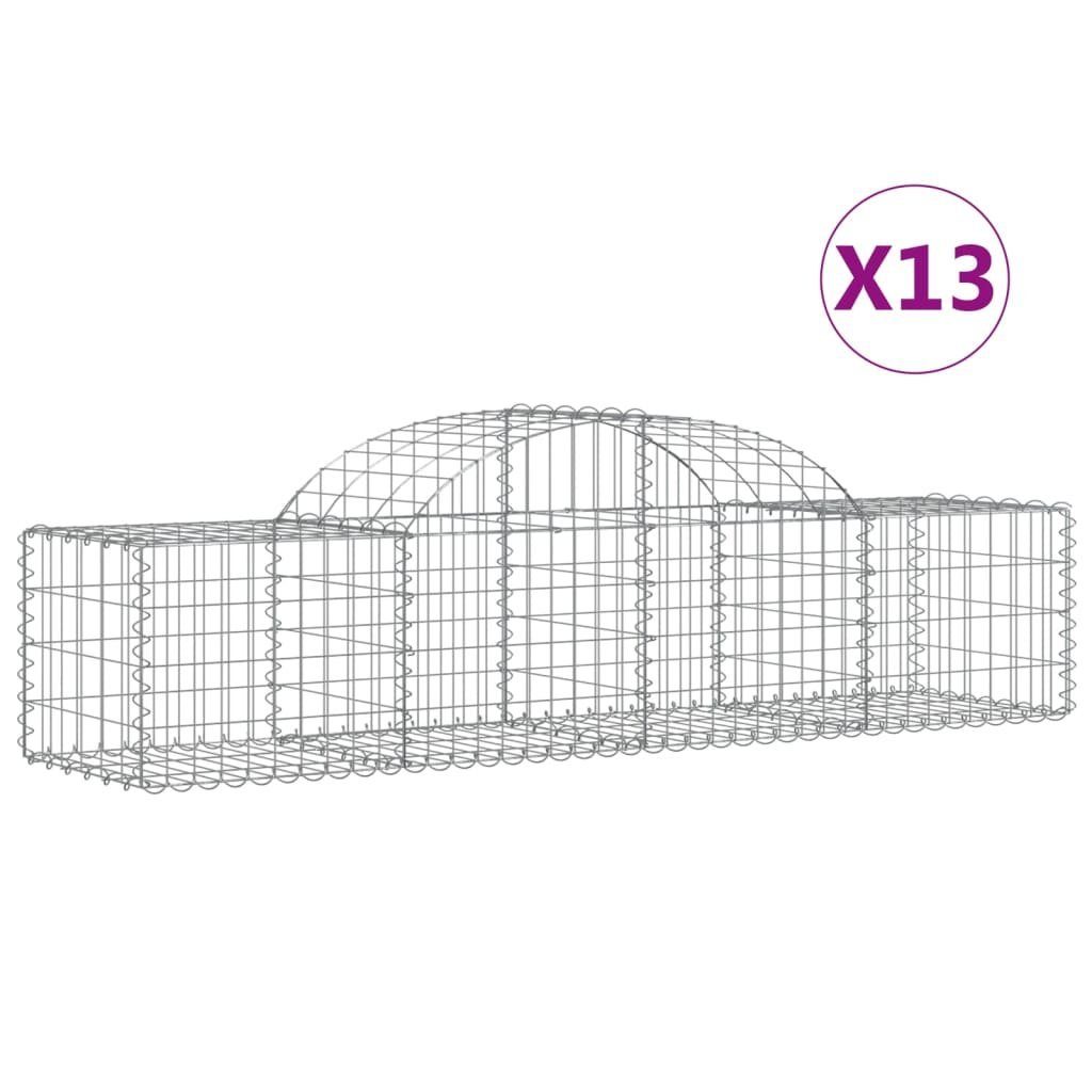 Thumbnail - vidaXL Blumentopf Gabionen mit Hochbogen 13 Stk. 200x50x40/60 cm Verzinktes Eisen (13 St)