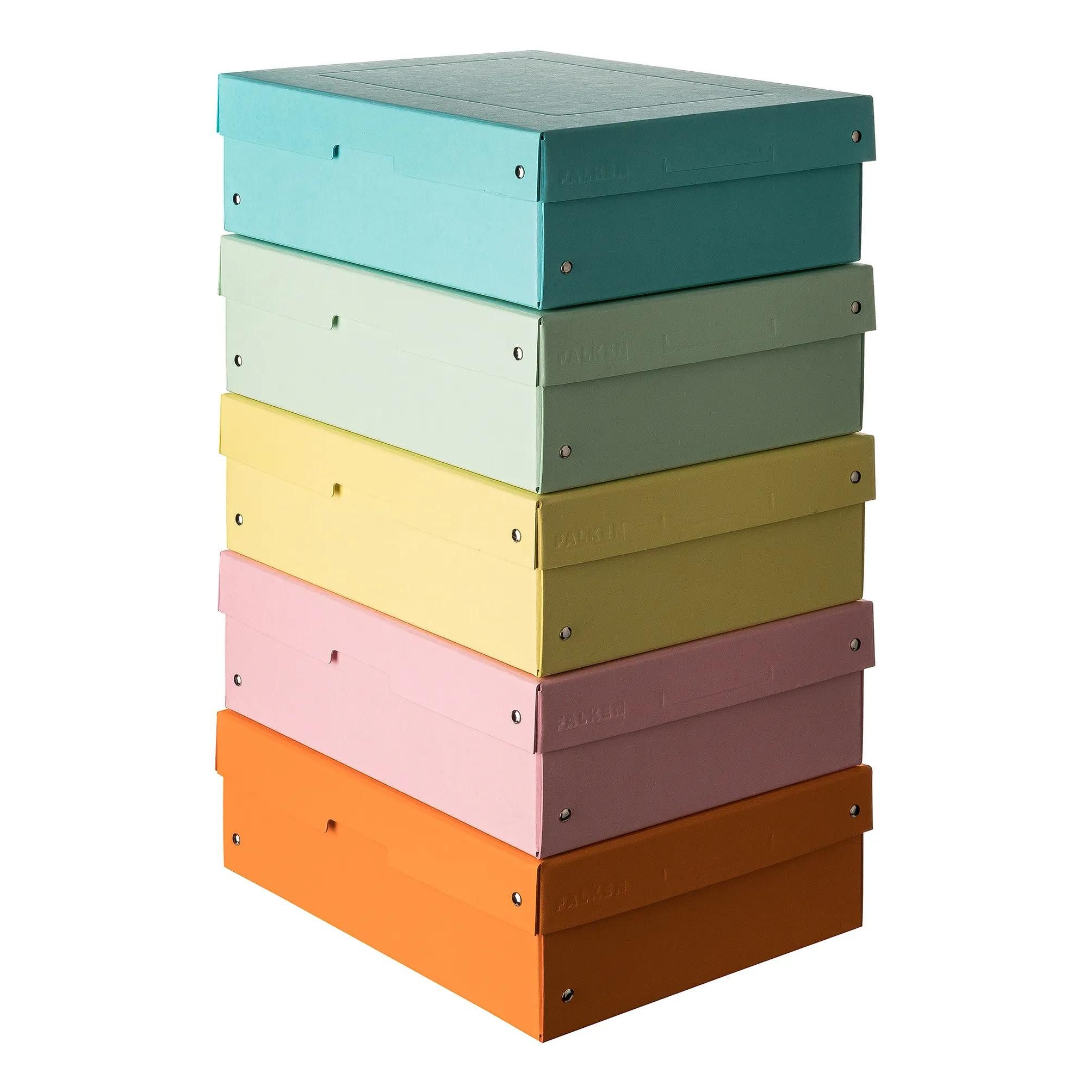 Falken Archivcontainer 5x PURE Box Pastell A4 Füllhöhe 100 mm Farben pastell sort. 22001960F, Ablageboxen