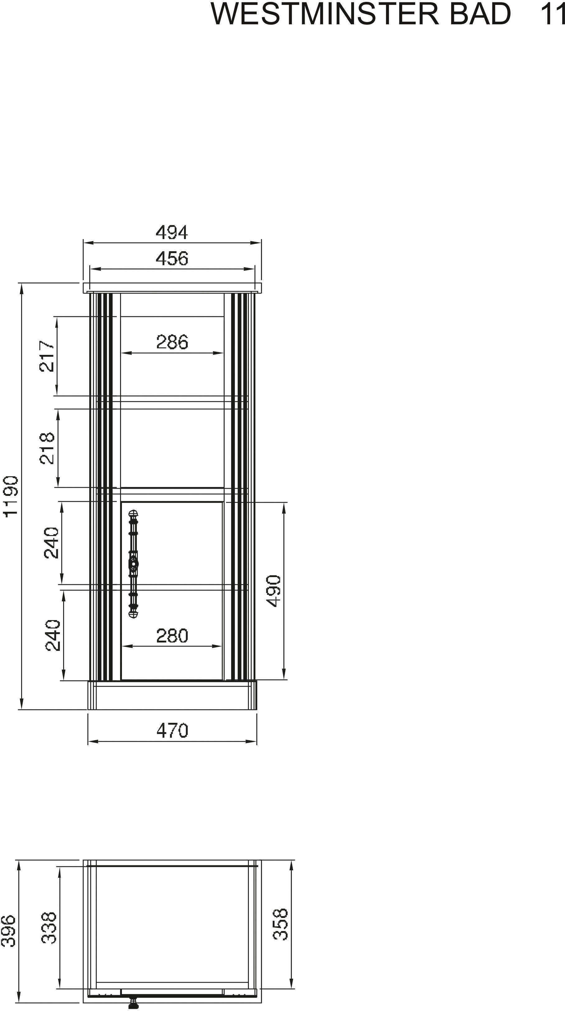 Home affaire WESTMINSTER Midischrank im exclusiv romantischen dunkel Grau Landhausstil, by