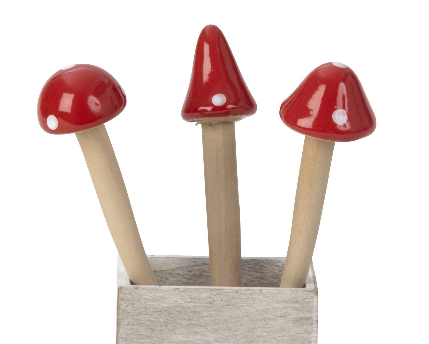 XiRRiX Gartenstecker Pilze aus Keramik 3er Set Gartendeko (Beet Stecker, Pilzfiguren) Fliegenpilz Herbstdeko