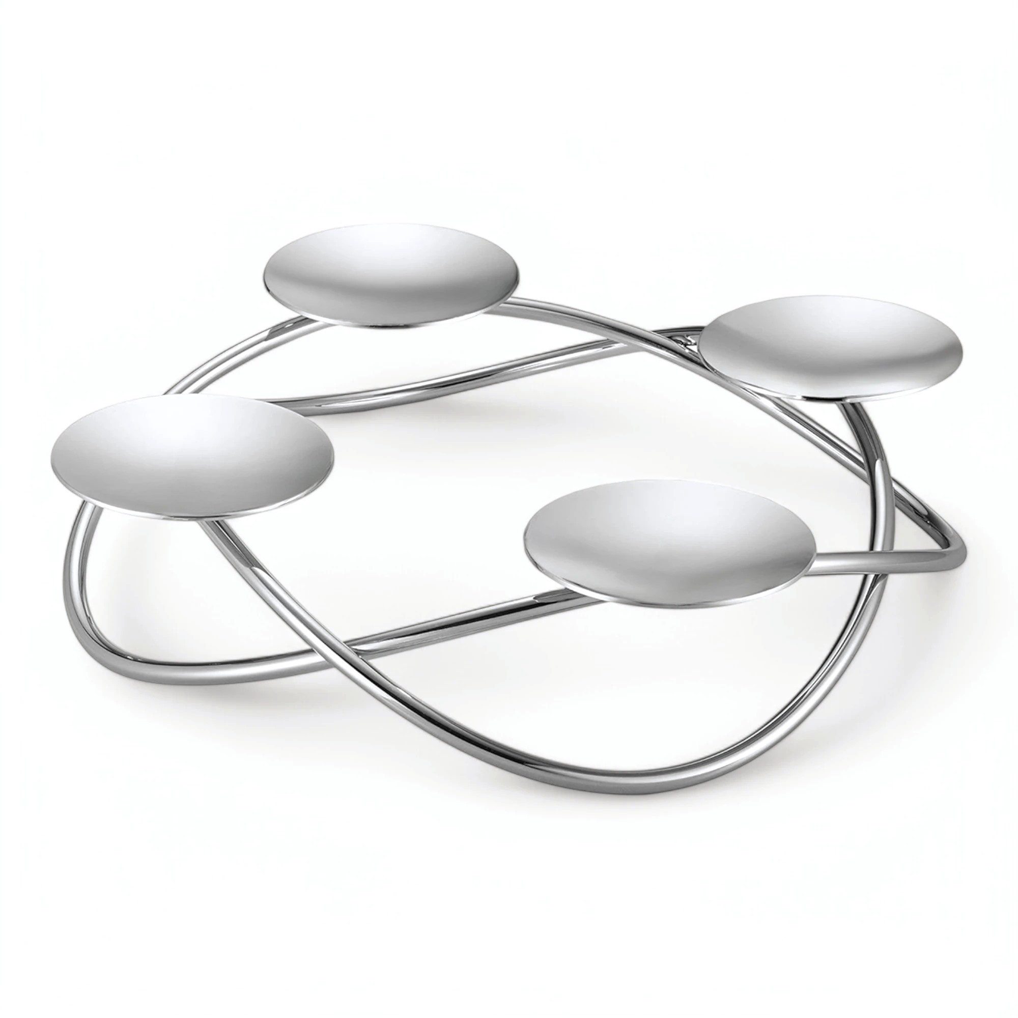 EDZARD Adventskranz Alloa Ø 33 cm Silber-Optik, glänzend, vernickelt